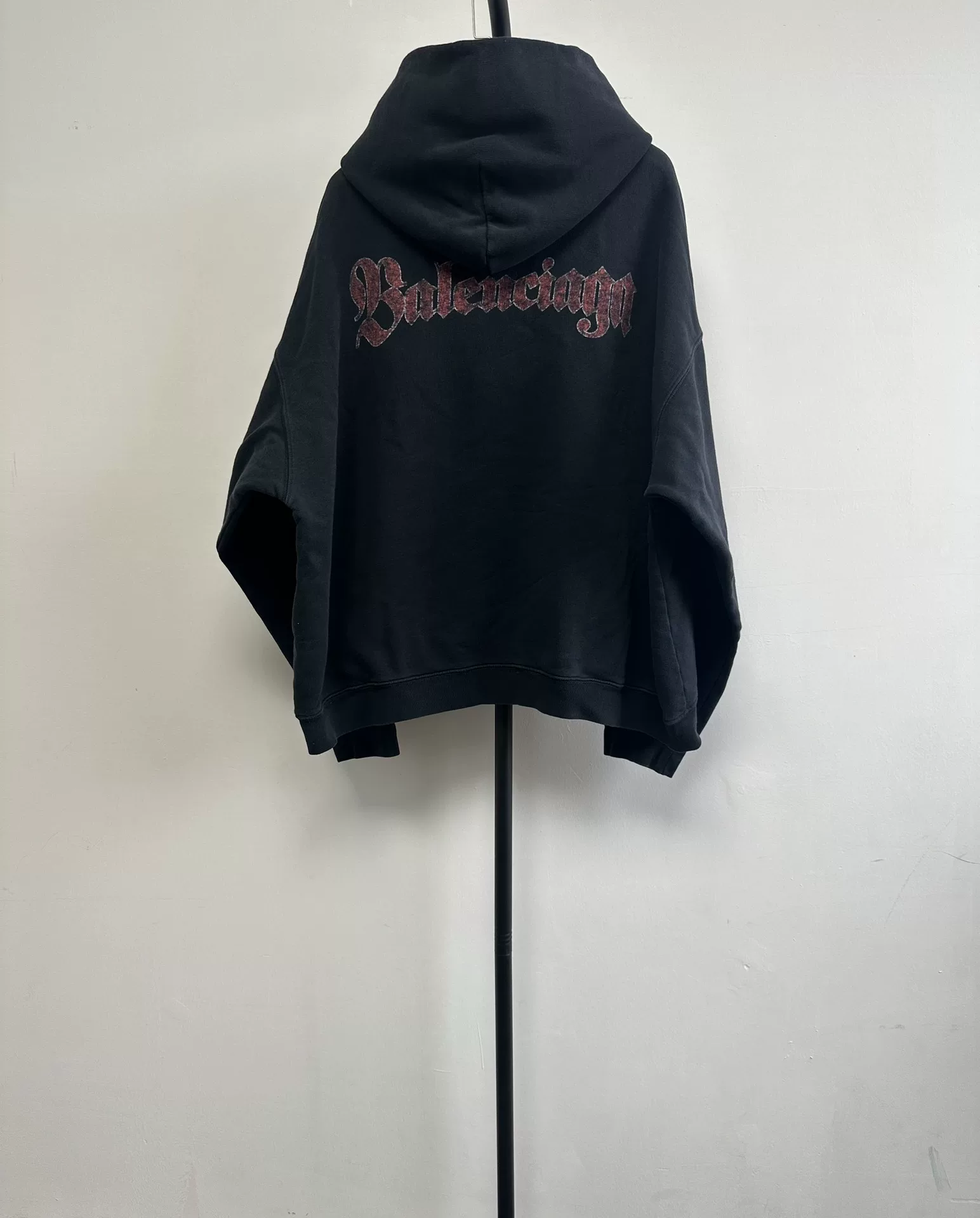 Balenciaga Black Multicolored Crest Print Hoodie — front
