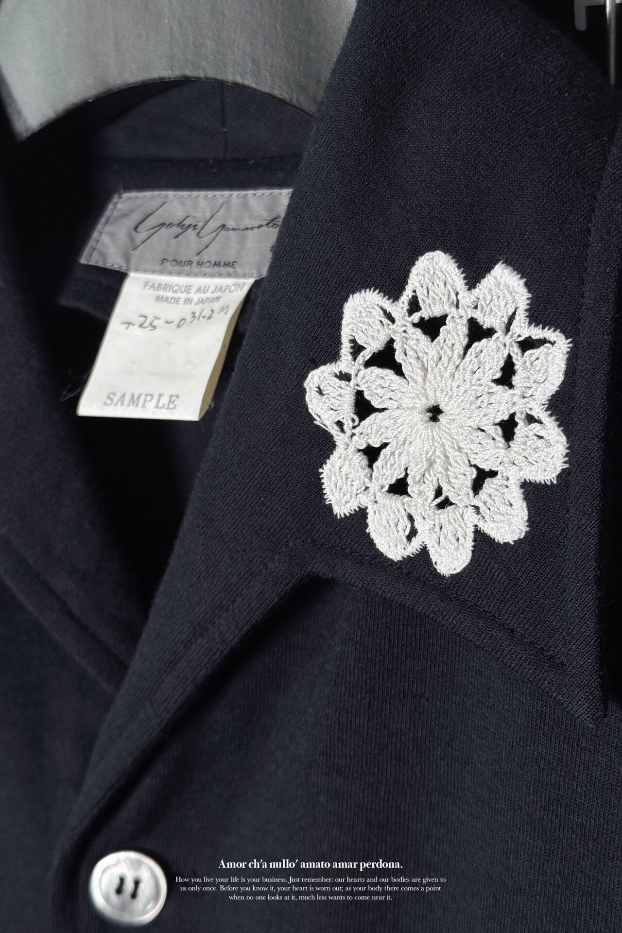 Yohji Yamamoto 91SS Black Floral Polo — back