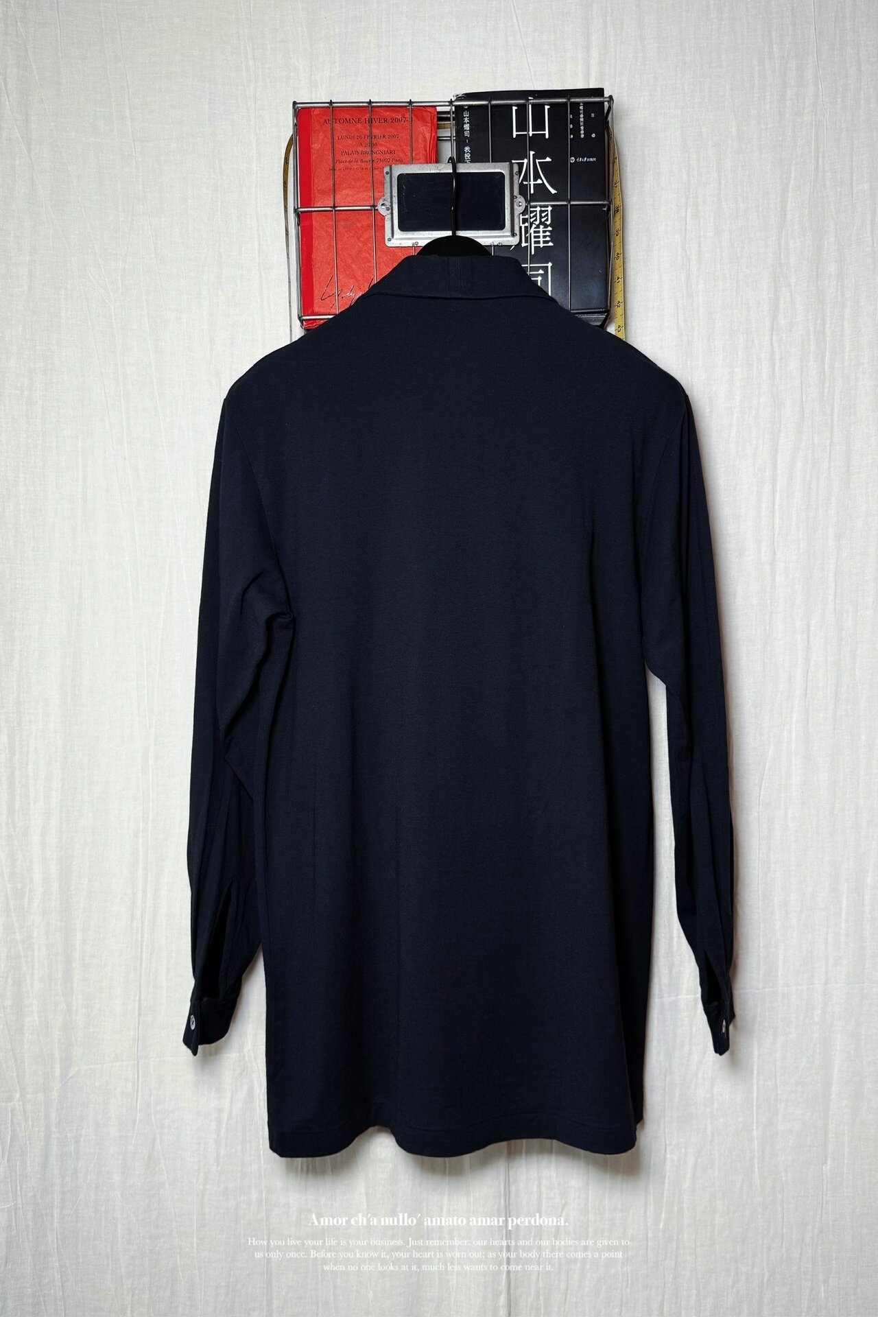 Yohji Yamamoto 91SS Black Floral Polo — label