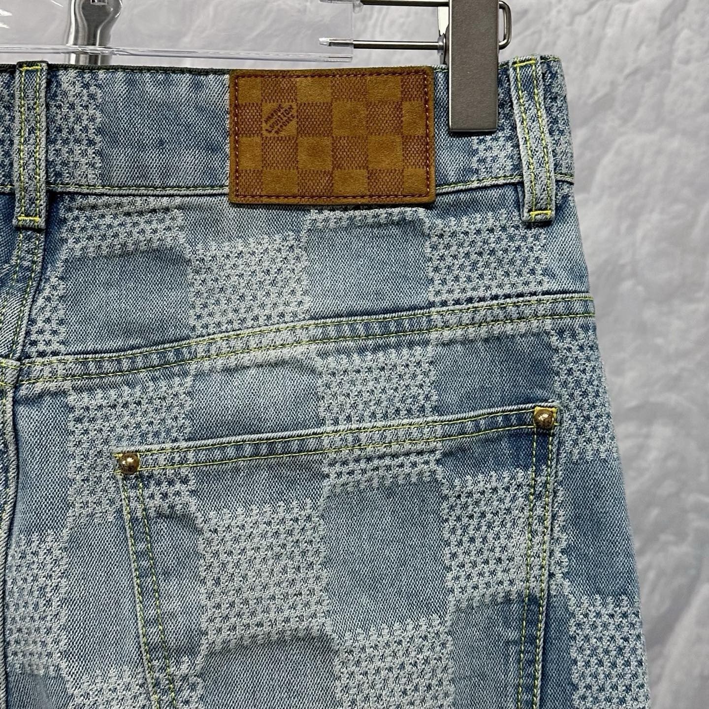 Louis Vuitton Checkerboard Denim Pants SS25 — detail