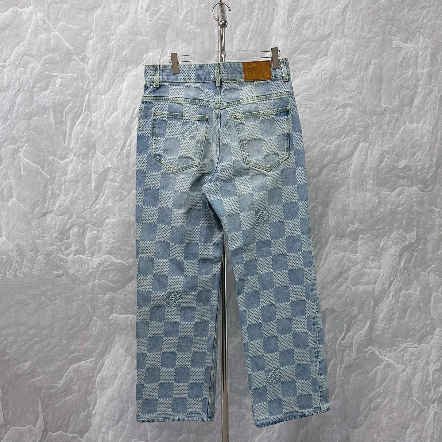 Louis Vuitton Checkerboard Denim Pants SS25 — back