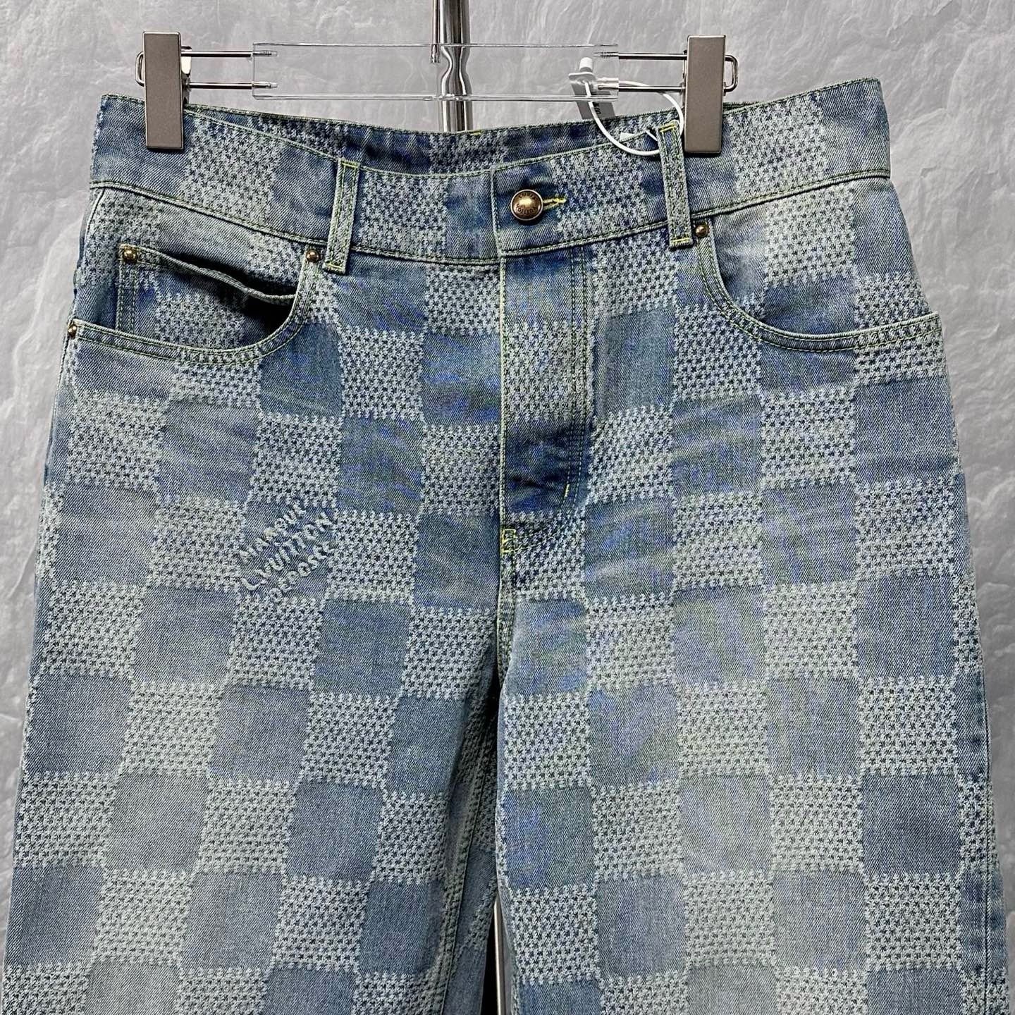 Louis Vuitton Checkerboard Denim Pants SS25 — front