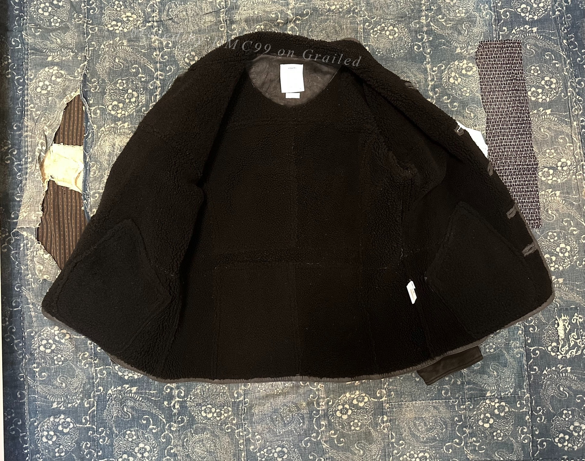 visvim eton sheepskin jacket — detail