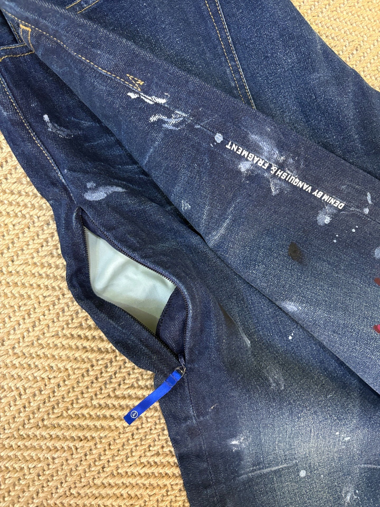 Vanquish & Fragment Lightning Splatter Jeans — detail