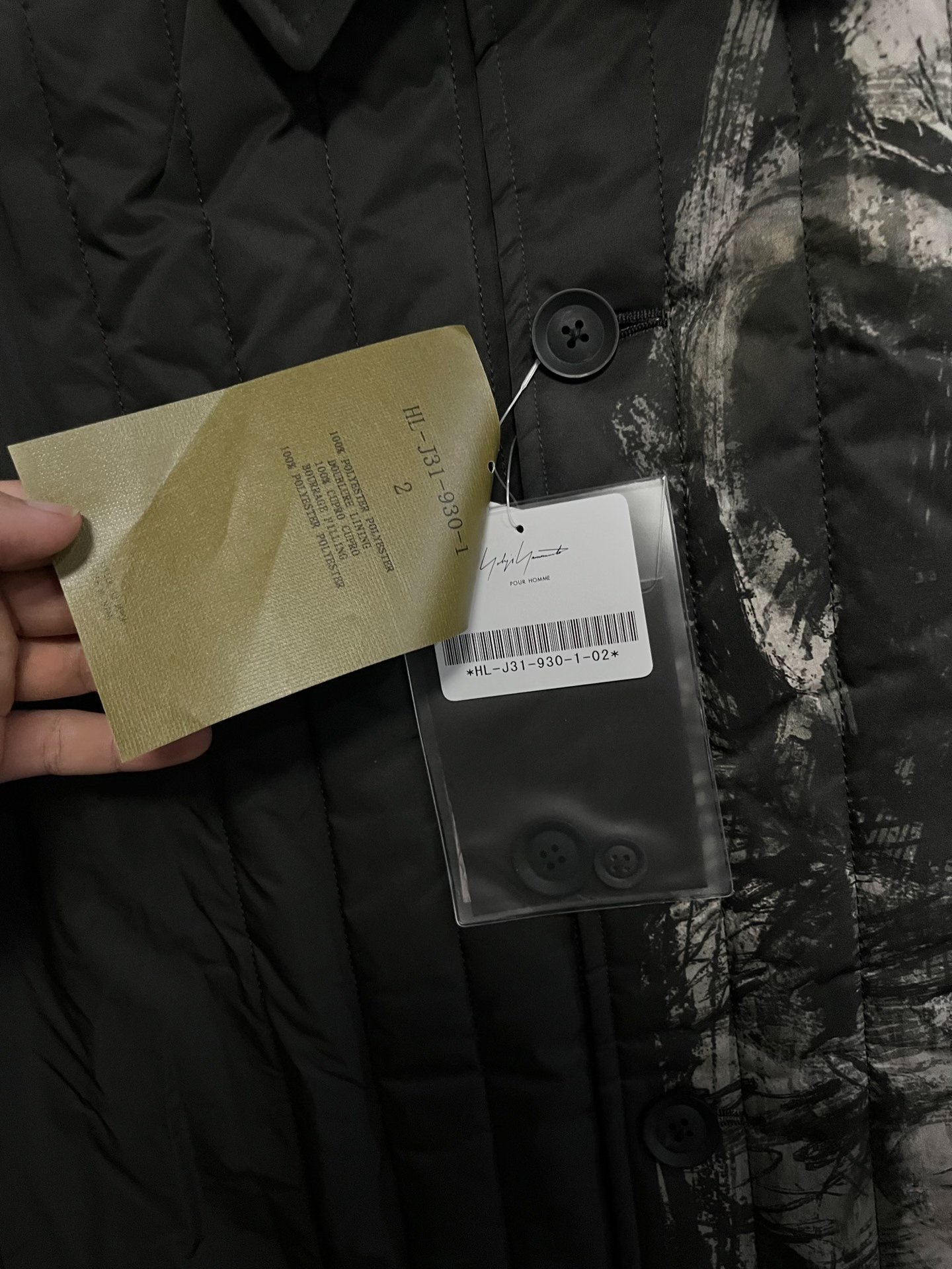 Yohji Yamamoto Wolf Head Cotton Coat — detail
