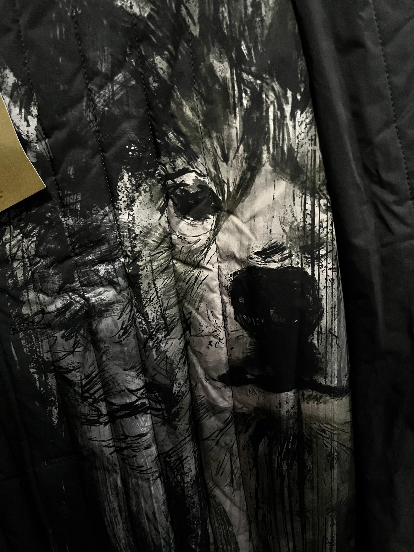 Yohji Yamamoto Wolf Head Cotton Coat — label