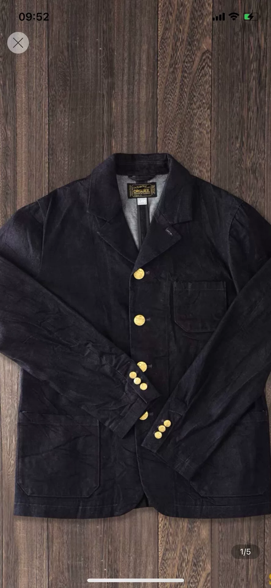 Indigo Dyed Vintage Snow Wash Denim Blazer