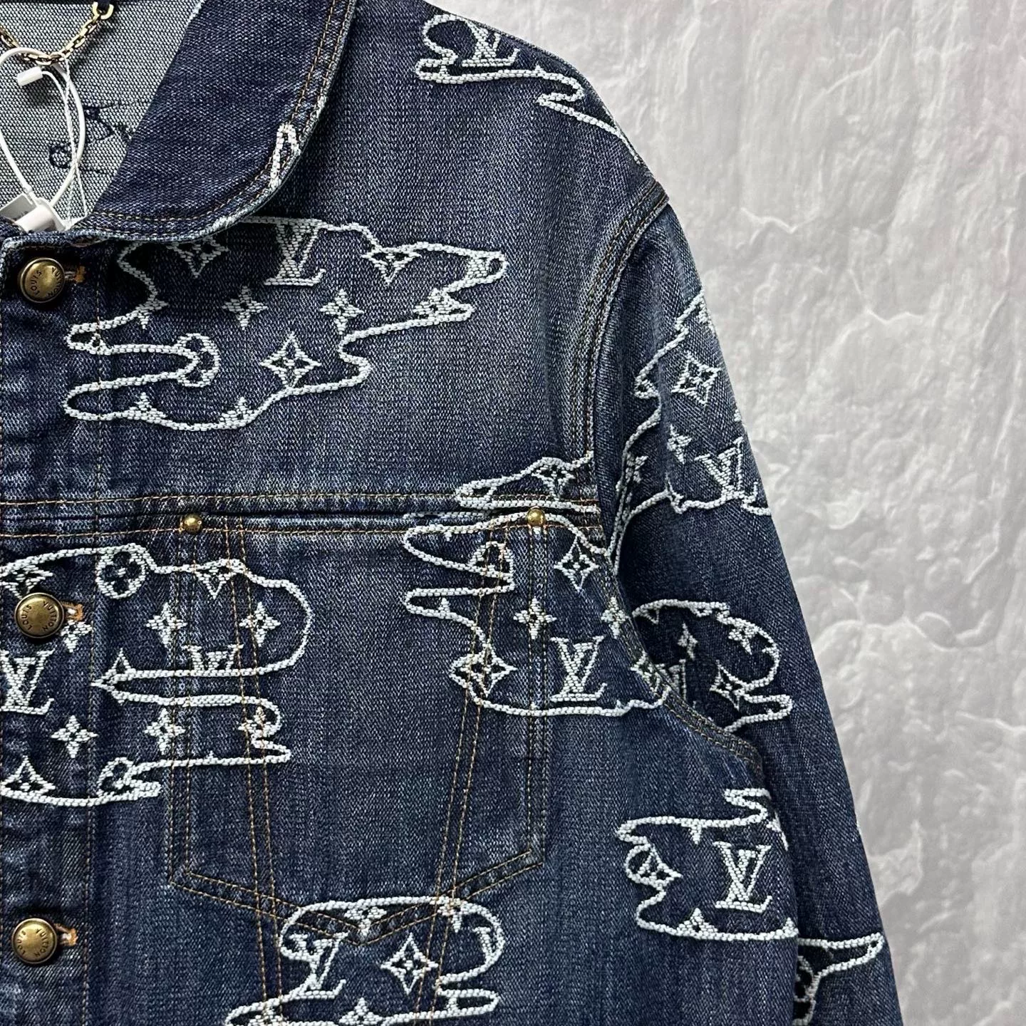 Louis Vuitton Nigo FW25 Cloud Jacquard Denim Jacket — detail