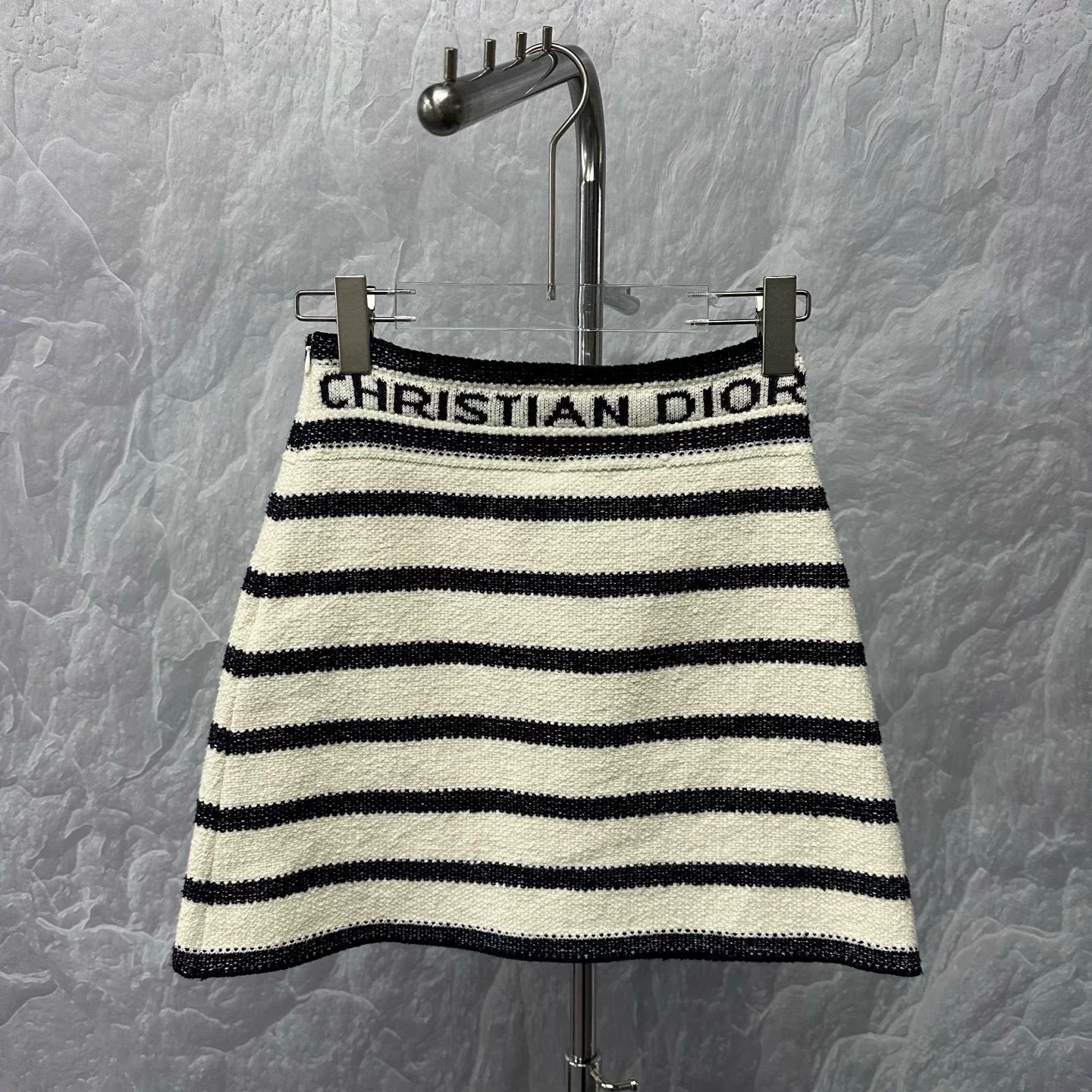 Dior Striped Knit Mini Skirt — front