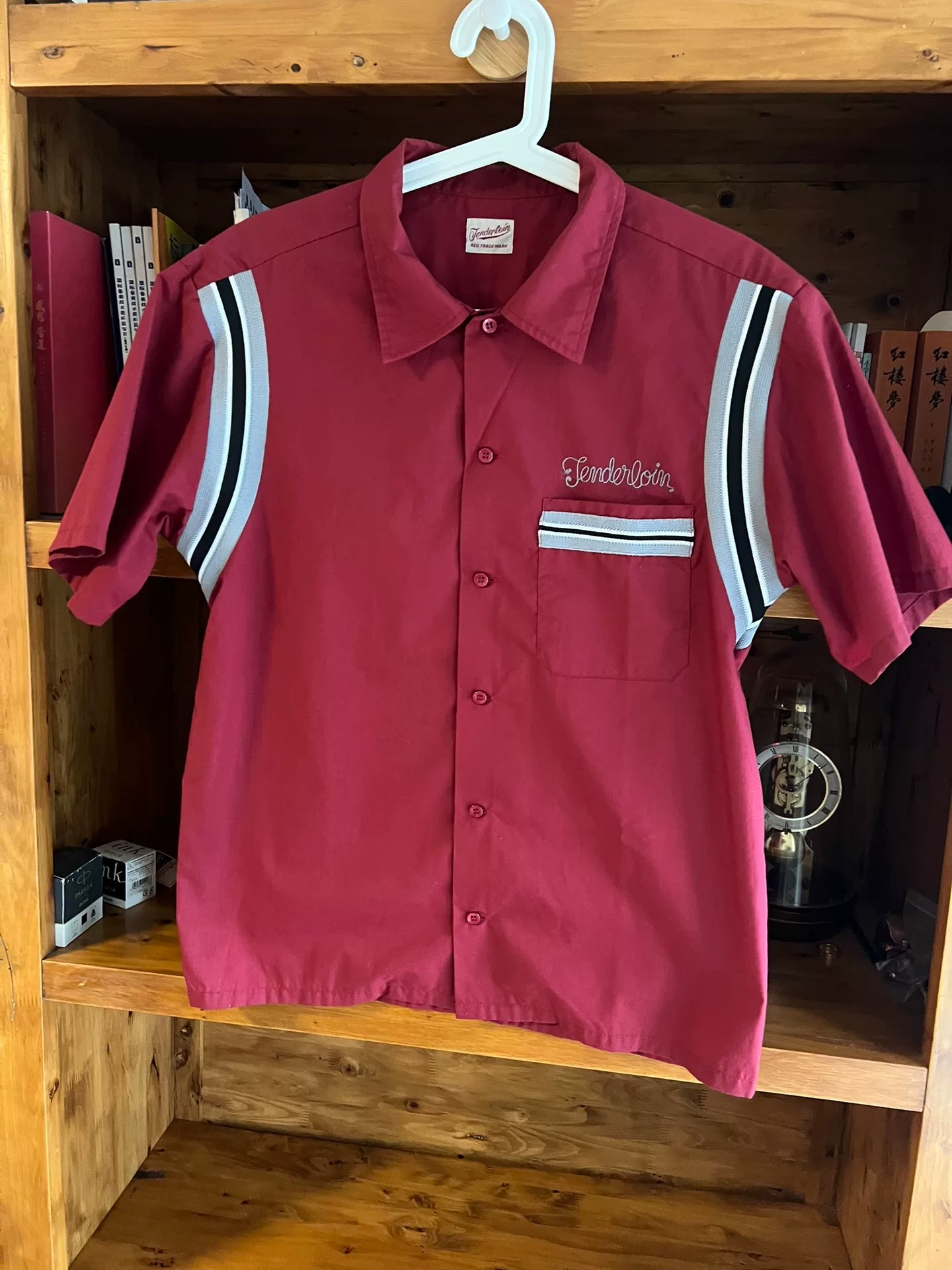 Tenderloin Red Bowling Short-Sleeve Shirt — detail