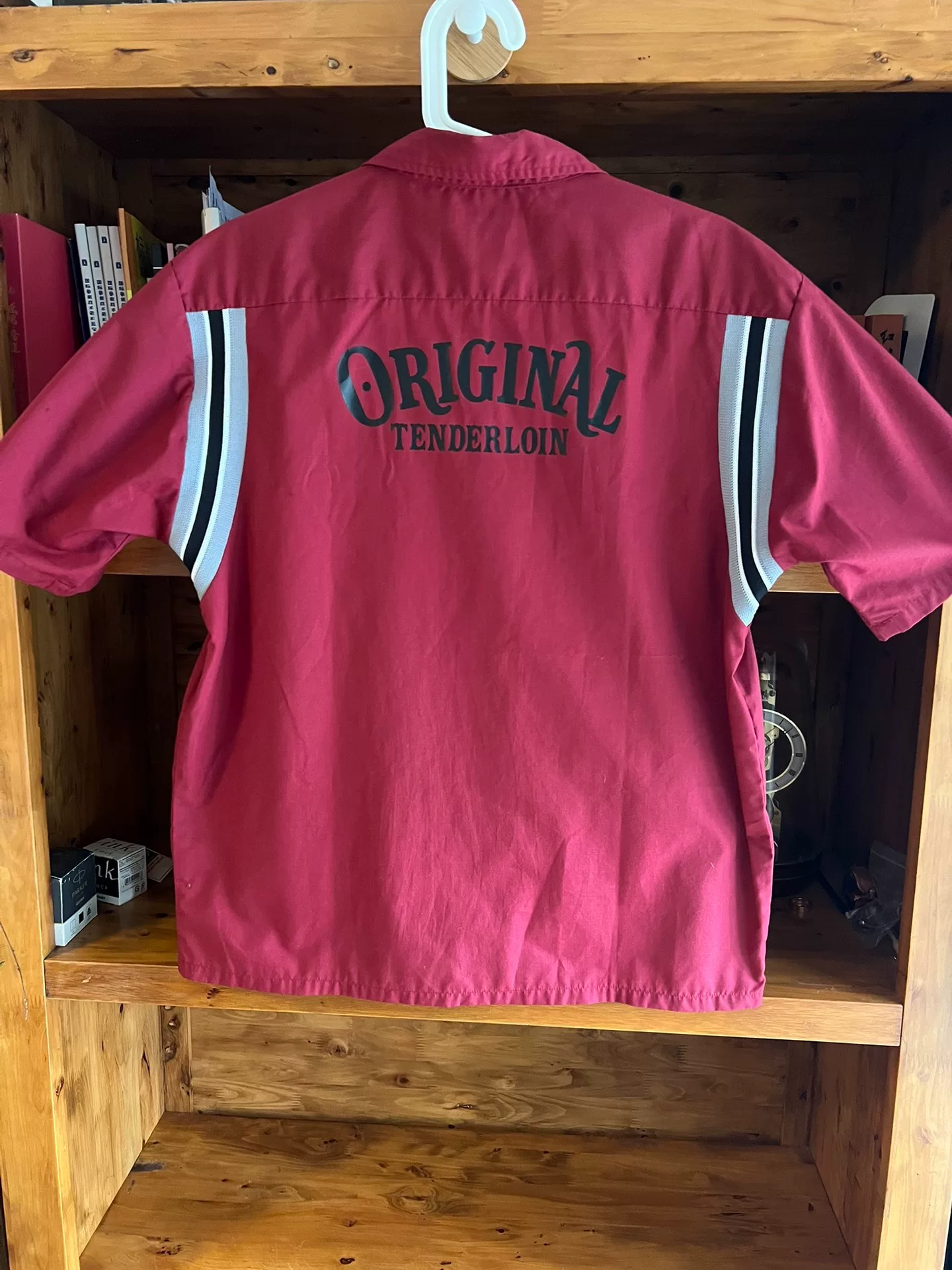 Tenderloin Red Bowling Short-Sleeve Shirt — label