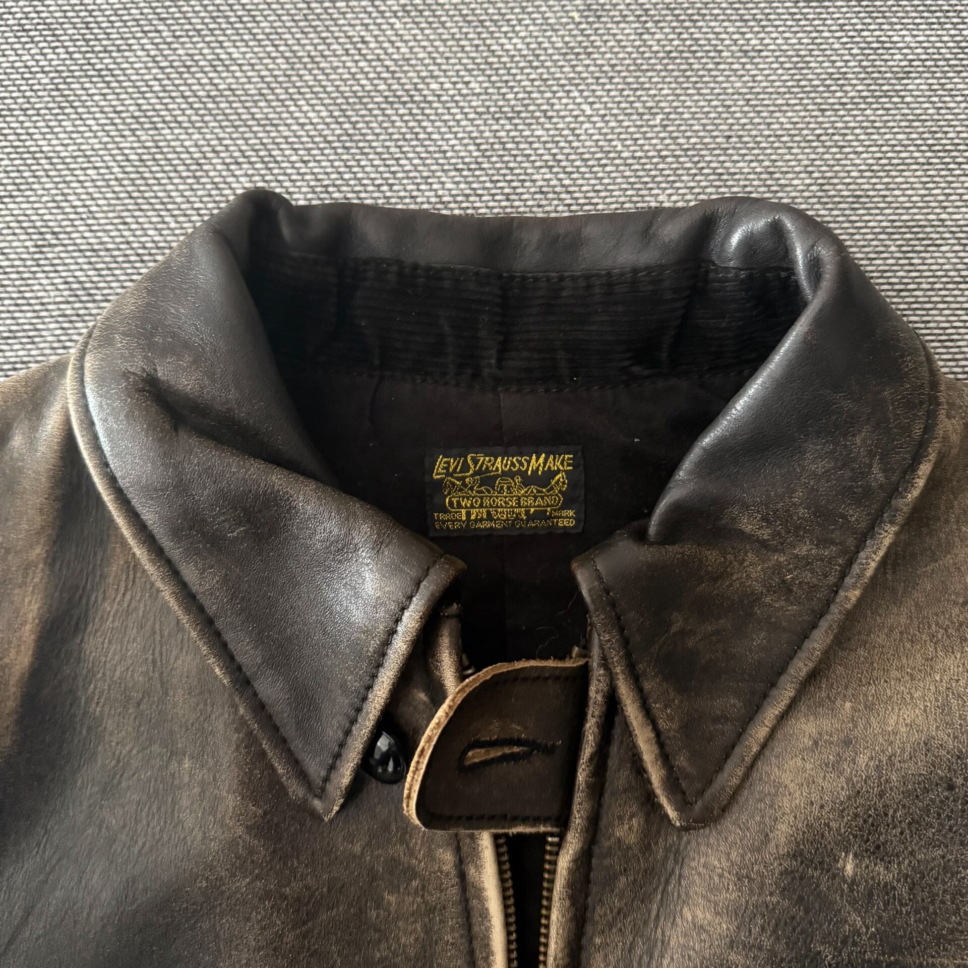 Levis Lvc 1930s Vintage Leather Jacket — detail
