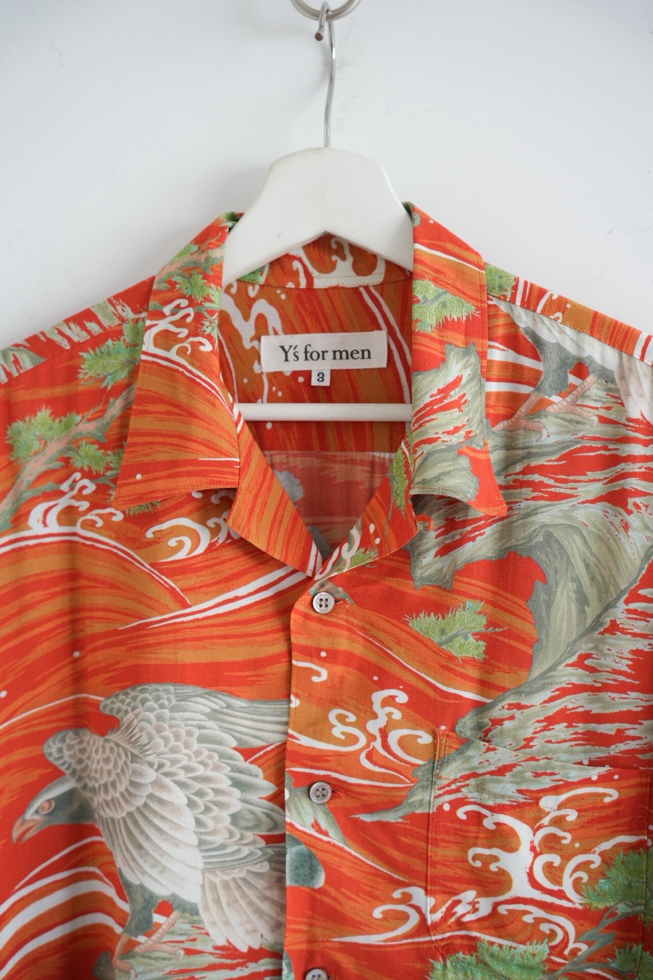 Yohji Yamamoto 00s Ukiyo-e Eagle Print Shirt — detail