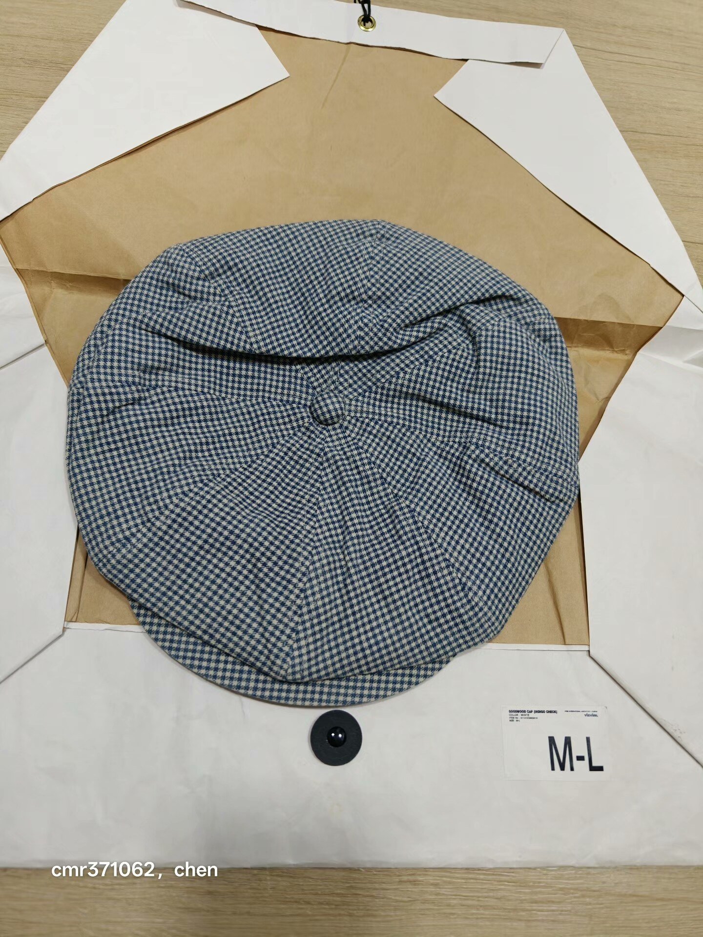 visvim 14ss Goodwood Indigo Check Cap