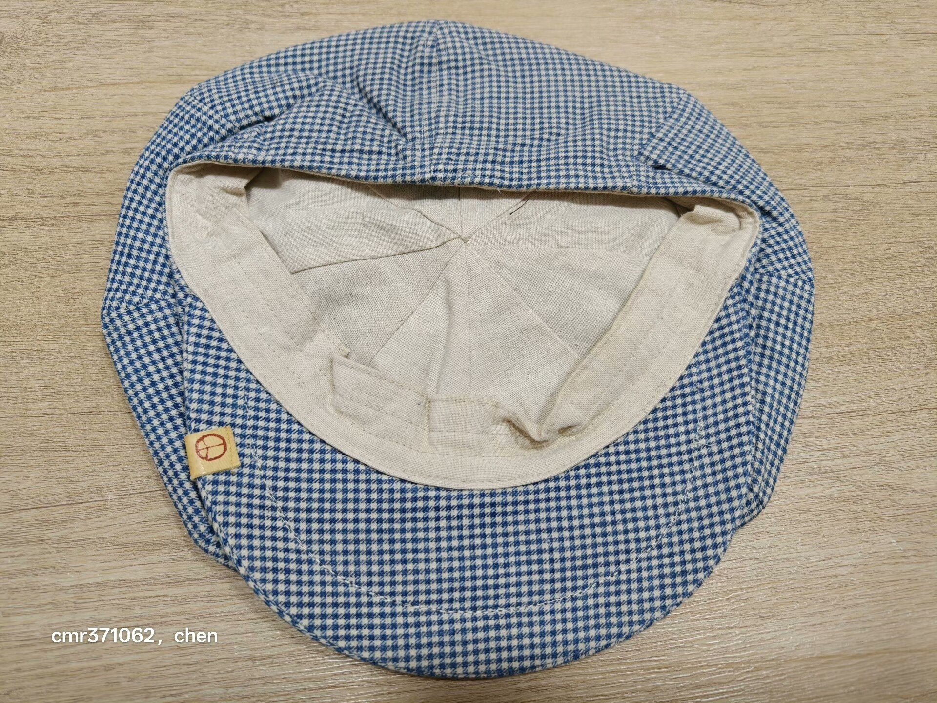visvim 14ss Goodwood Indigo Check Cap — detail