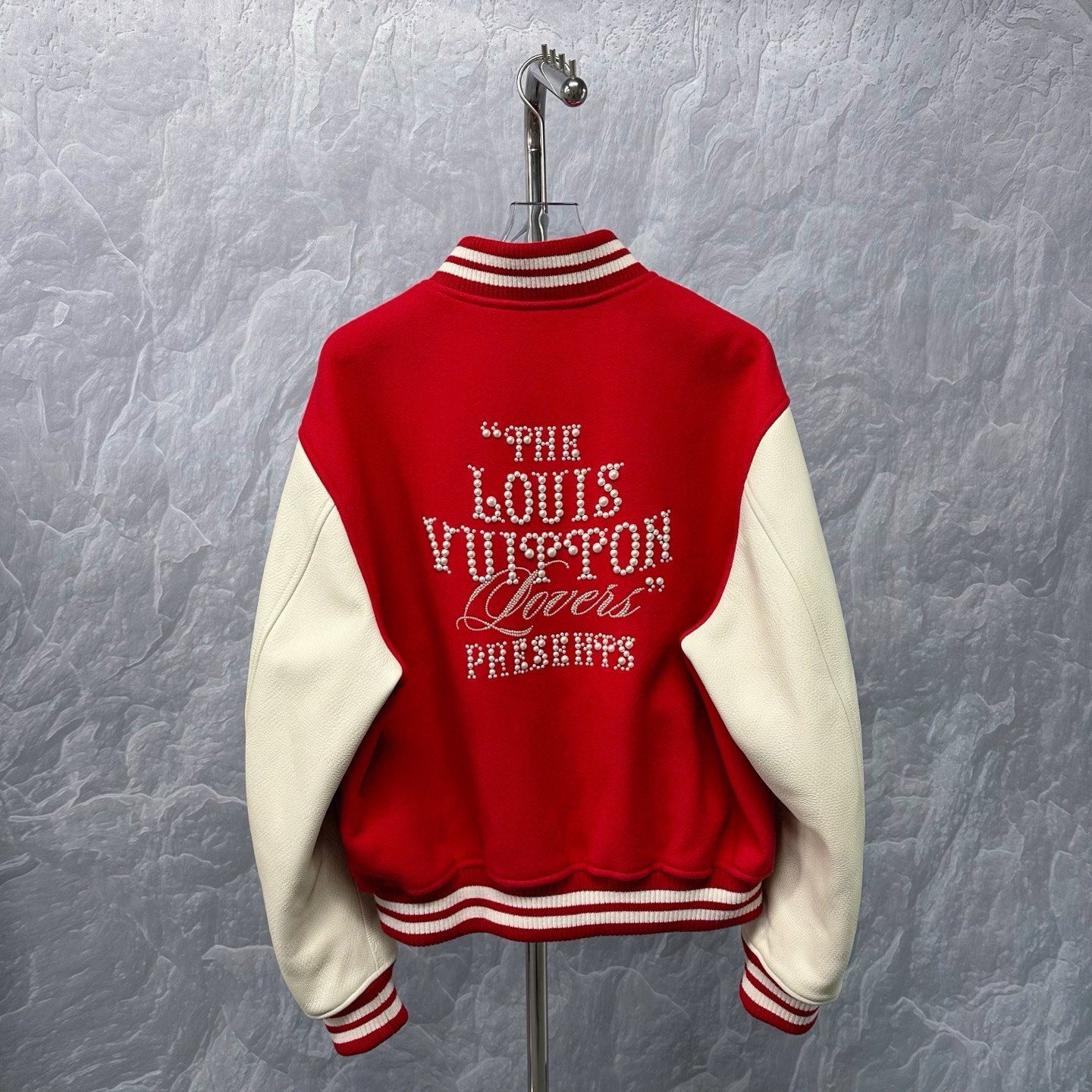 Louis Vuitton SS24 Pharrell Rhinestone Baseball Jacket — back