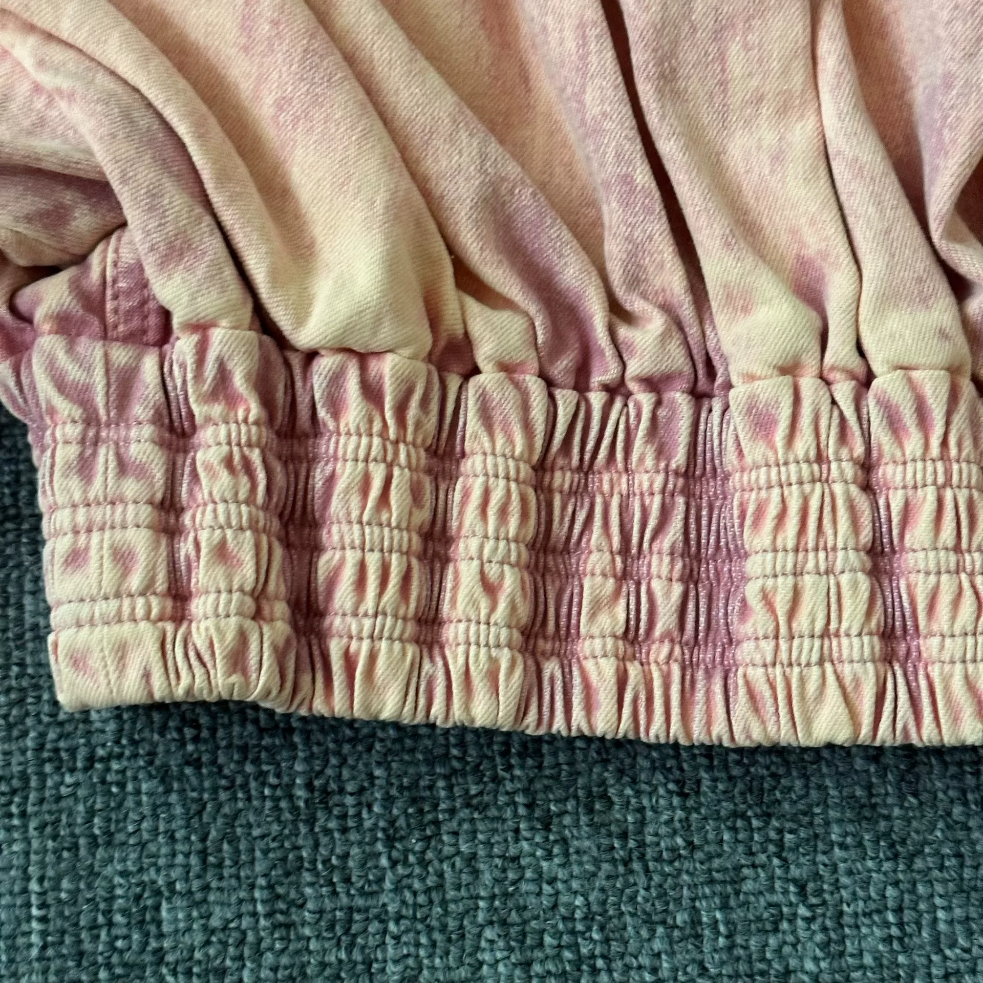 Miu Miu Pink Distressed Denim Cropped Jacket — label