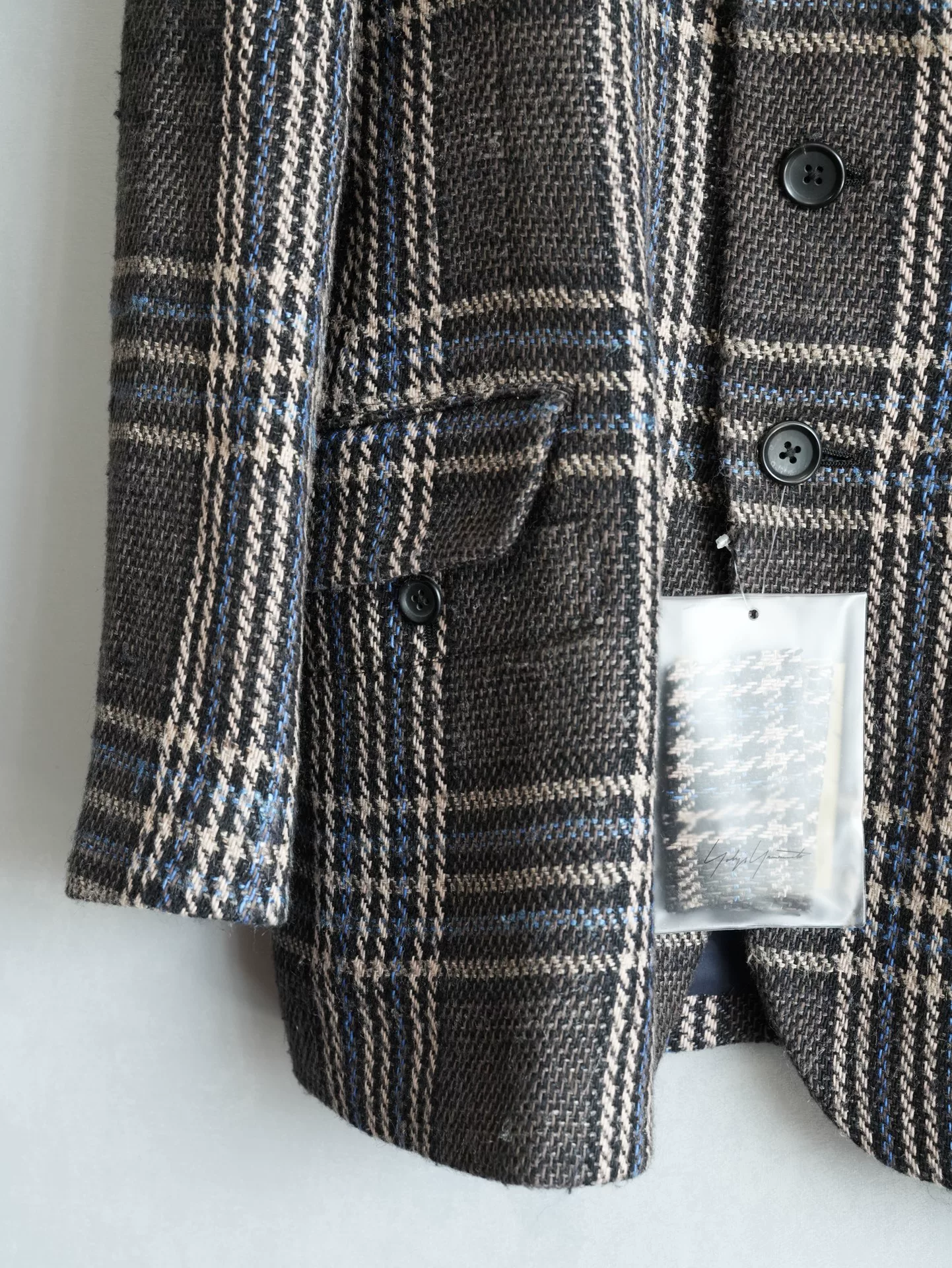 Yohji Yamamoto 23AW Plaid Blend Jacket — back