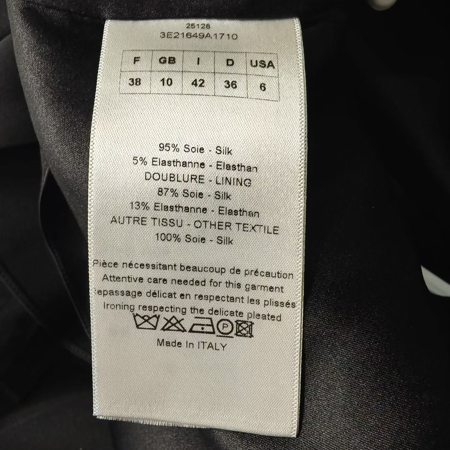 Dior Black Haute Couture Dress — label