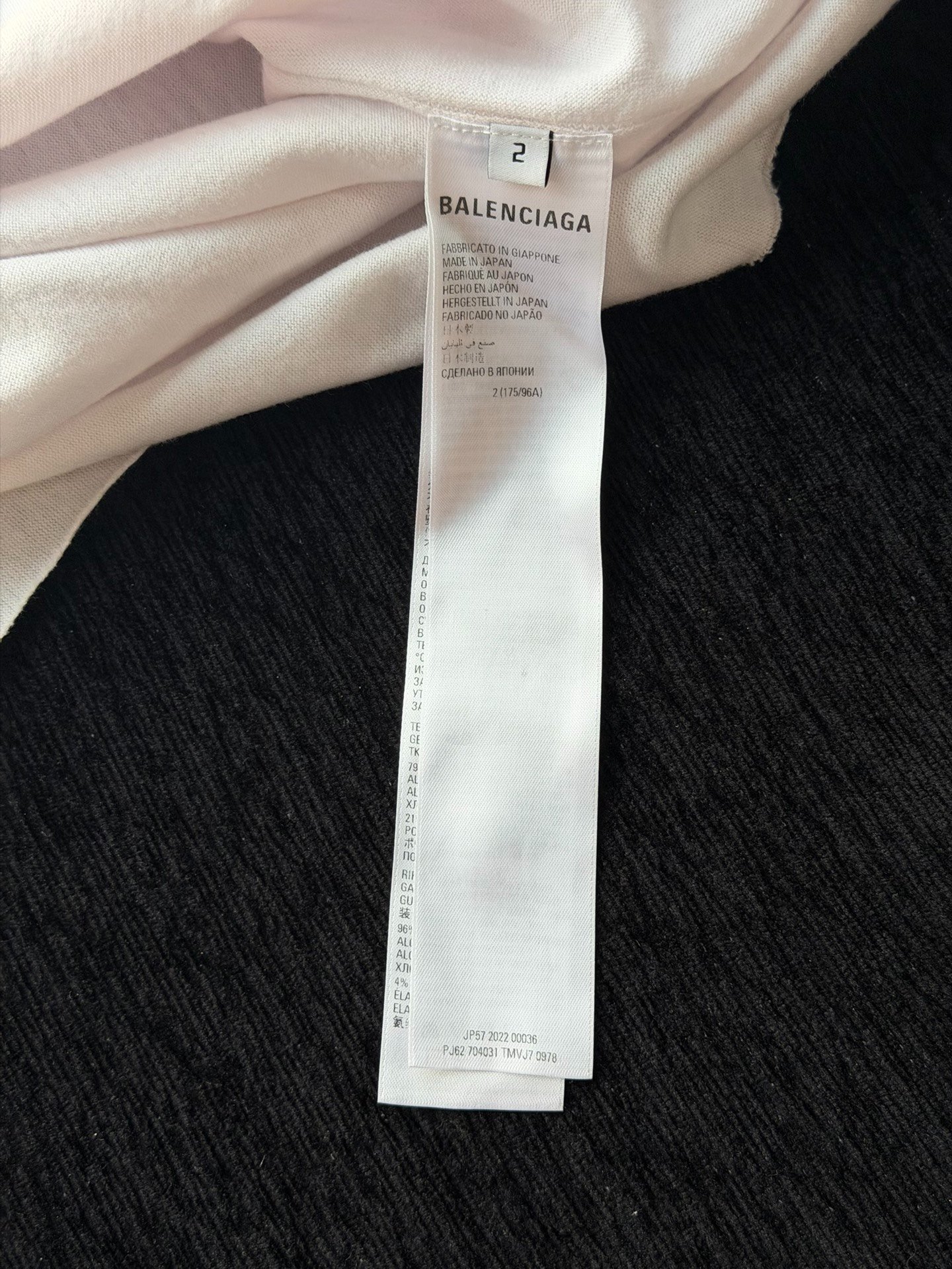 Balenciaga White Long-Sleeve T-Shirt — label