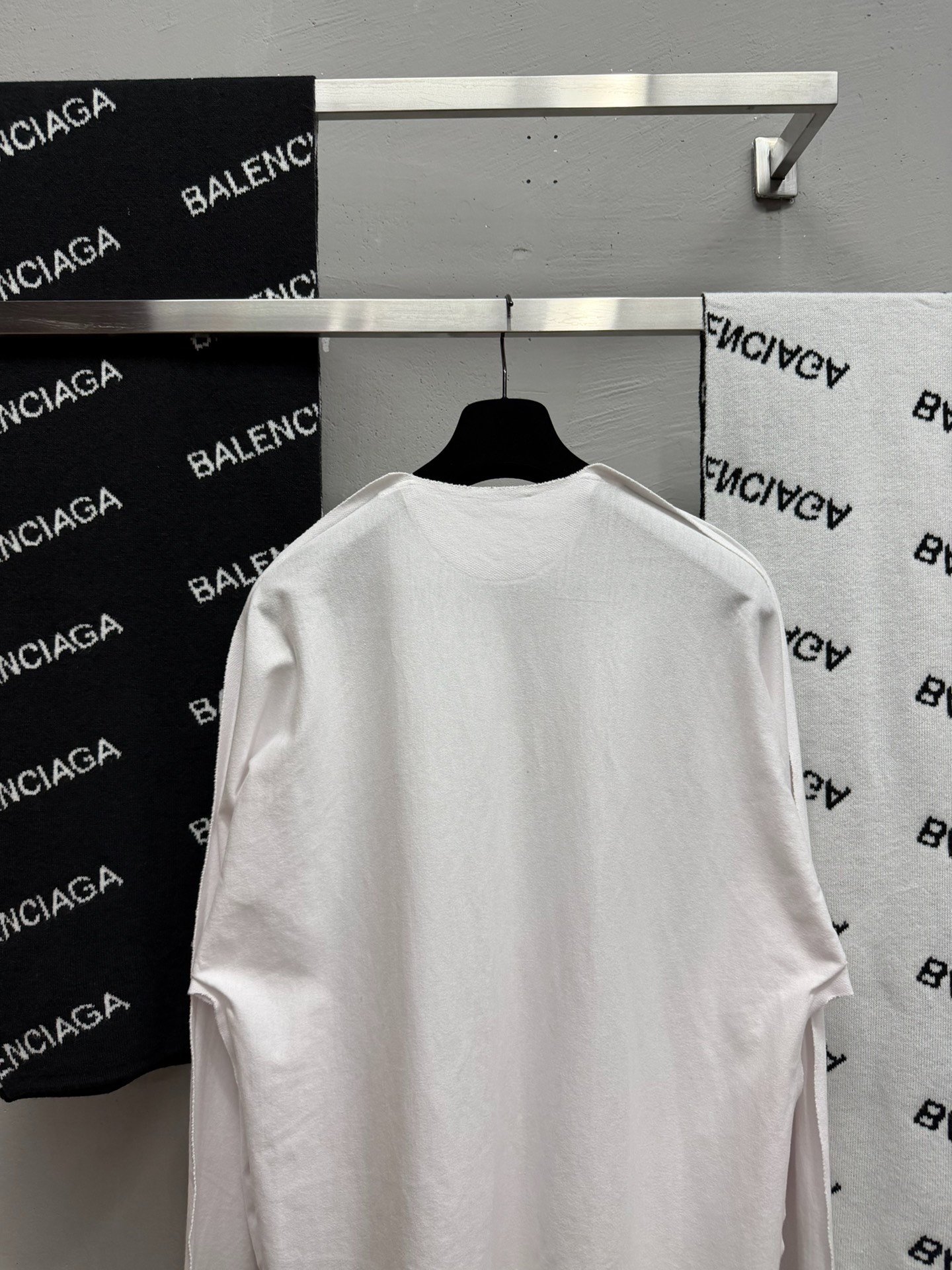 Balenciaga White Long-Sleeve T-Shirt — back