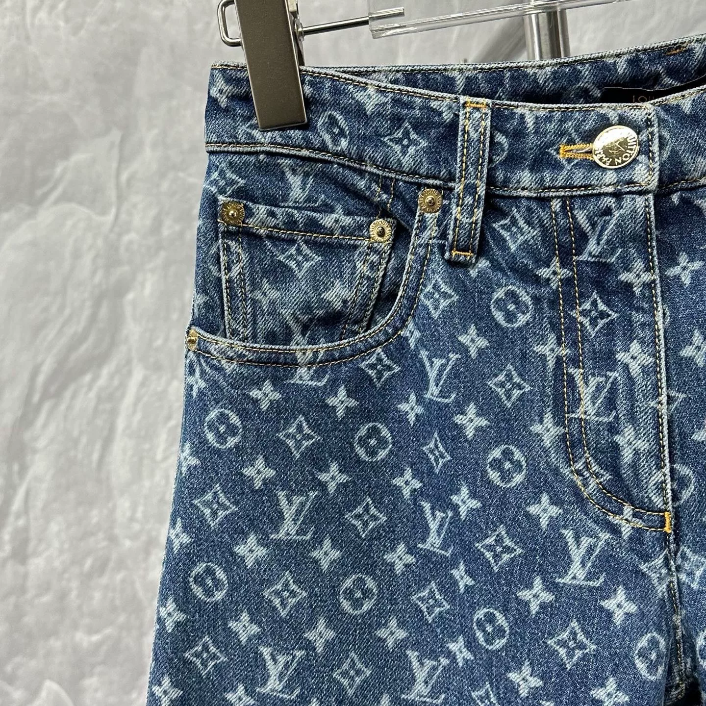 Louis Vuitton FW24 Monogram Denim Pants — back