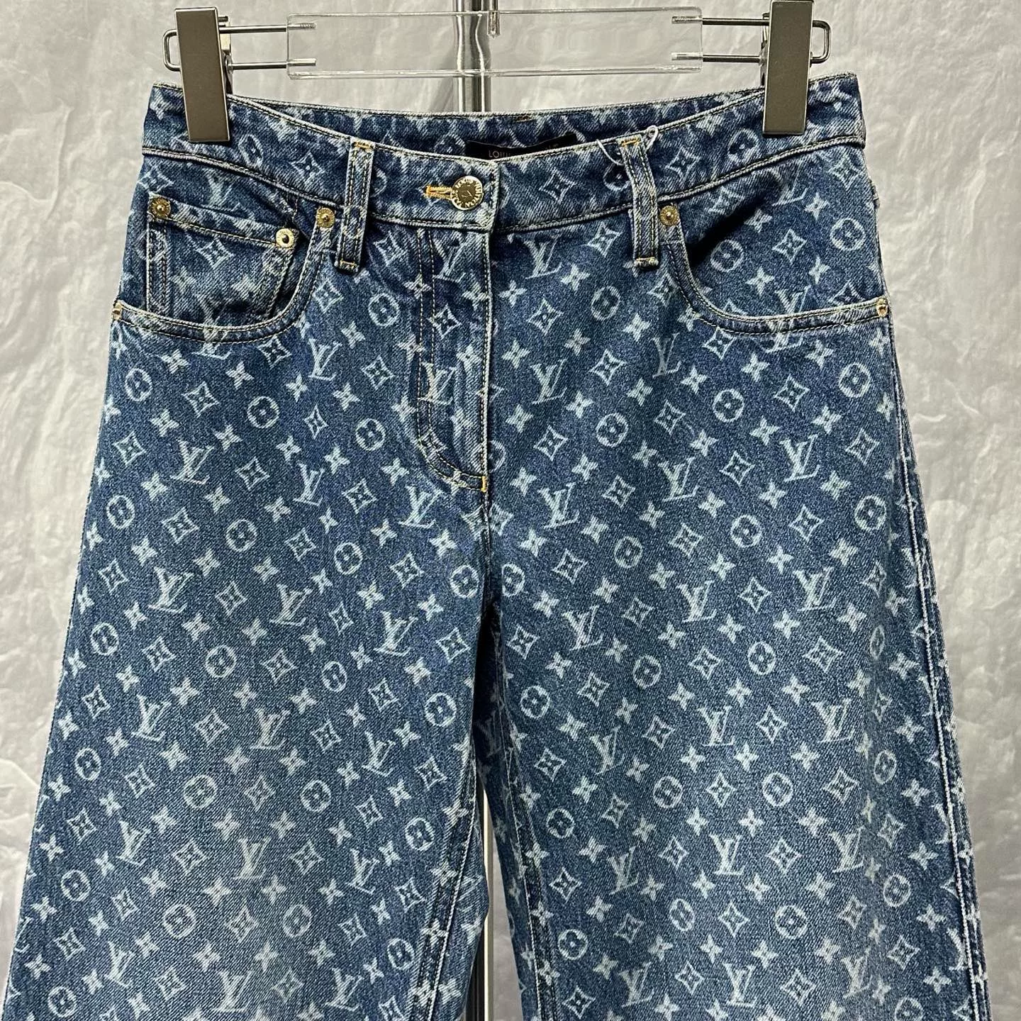 Louis Vuitton FW24 Monogram Denim Pants — detail