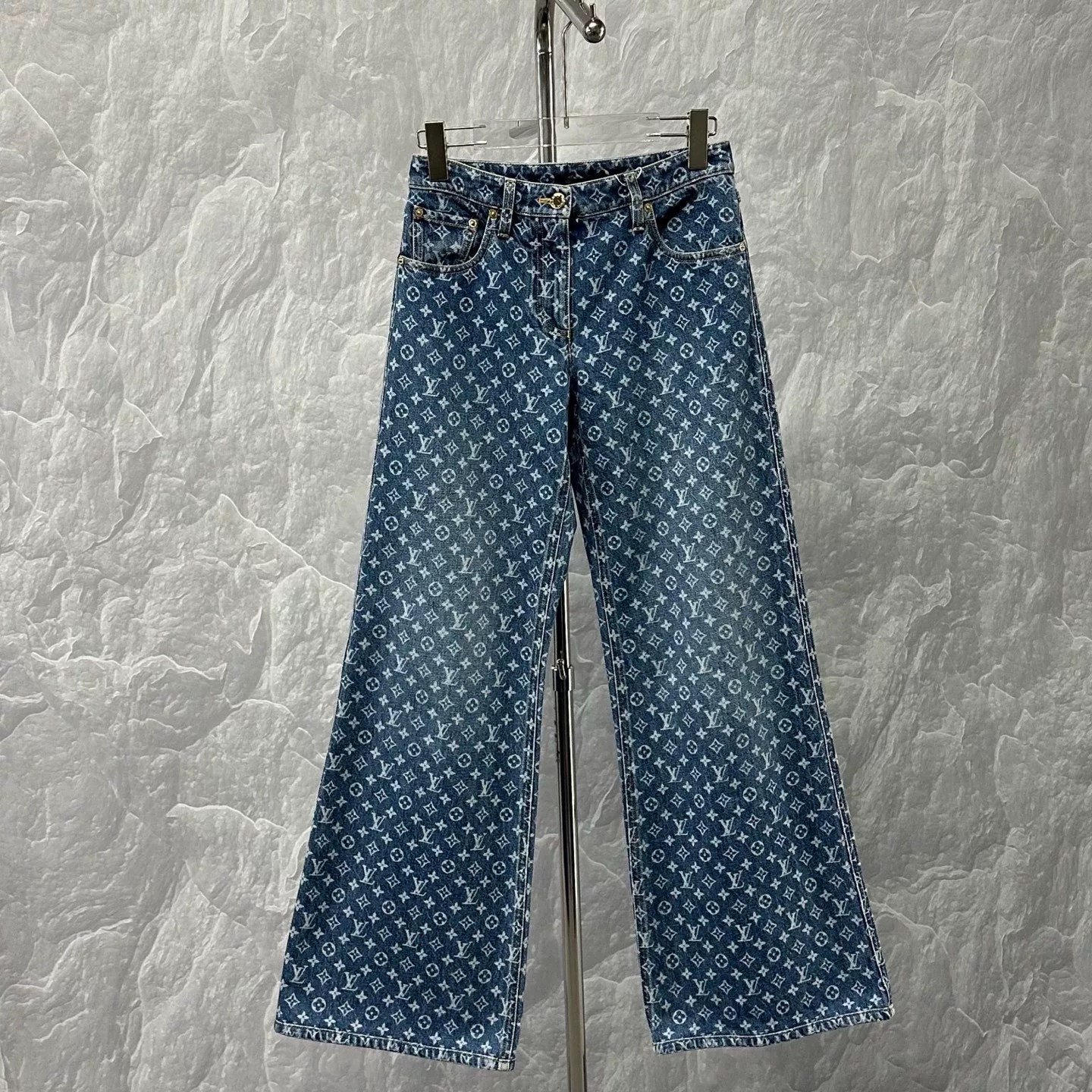 Louis Vuitton FW24 Monogram Denim Pants — front