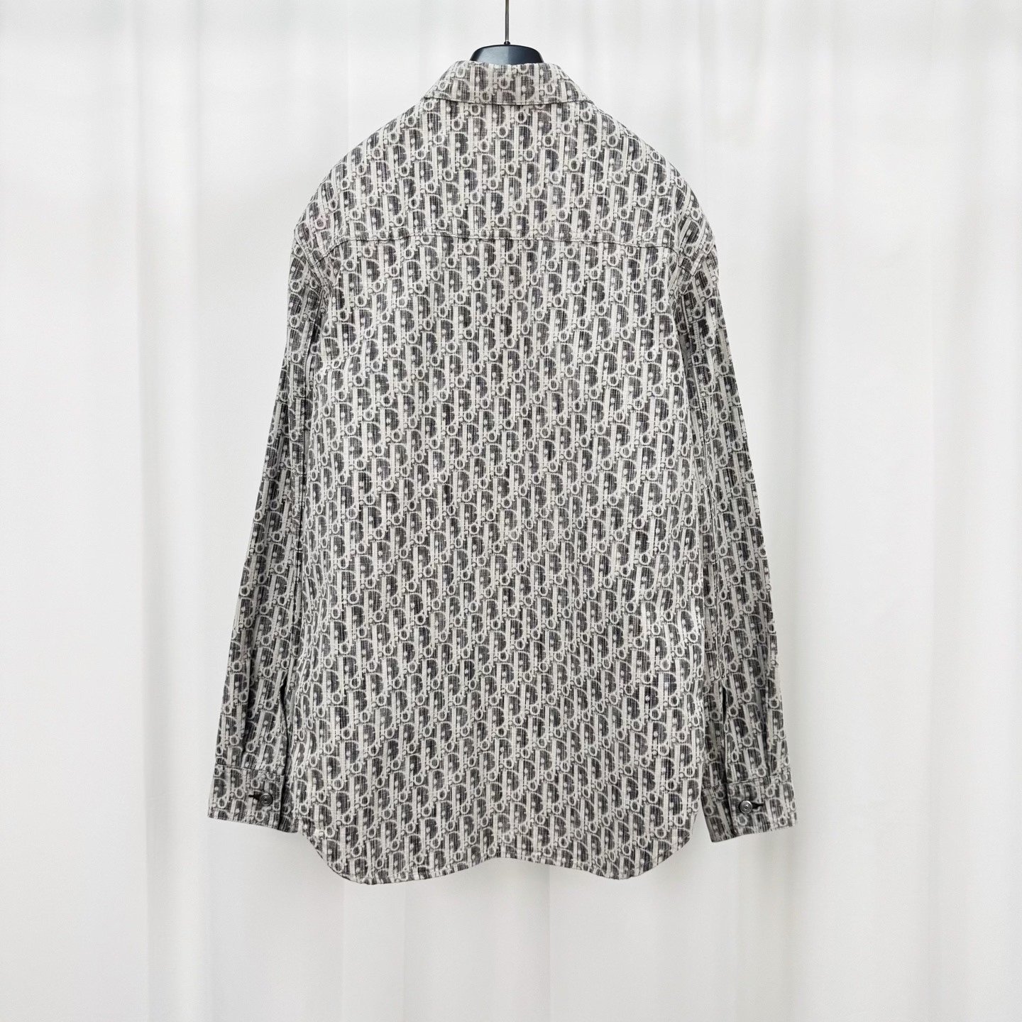 Dior Gray Monogram Denim Shirt Jacket — front