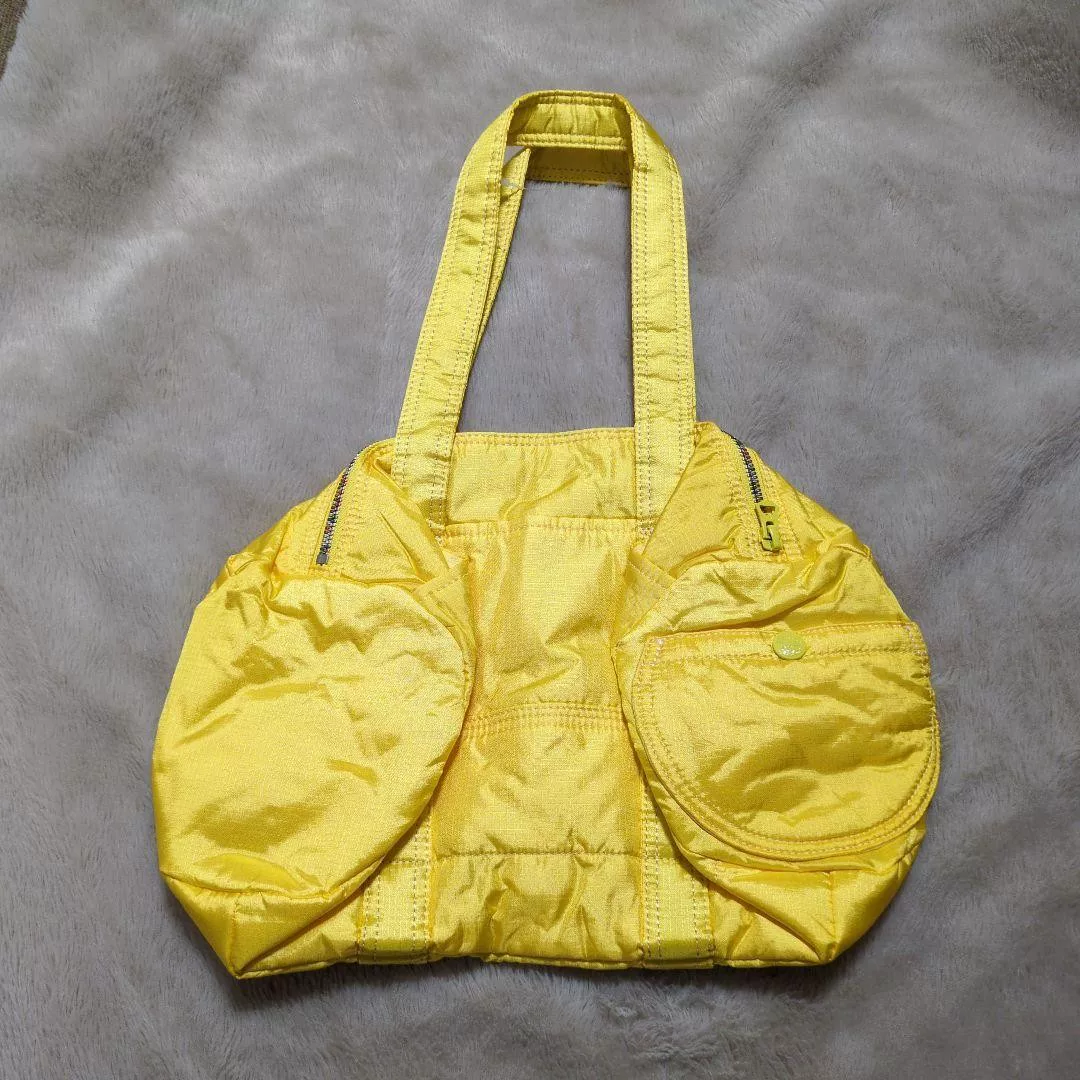 PORTER Isetan Limited Bright Yellow Mini Boston — detail
