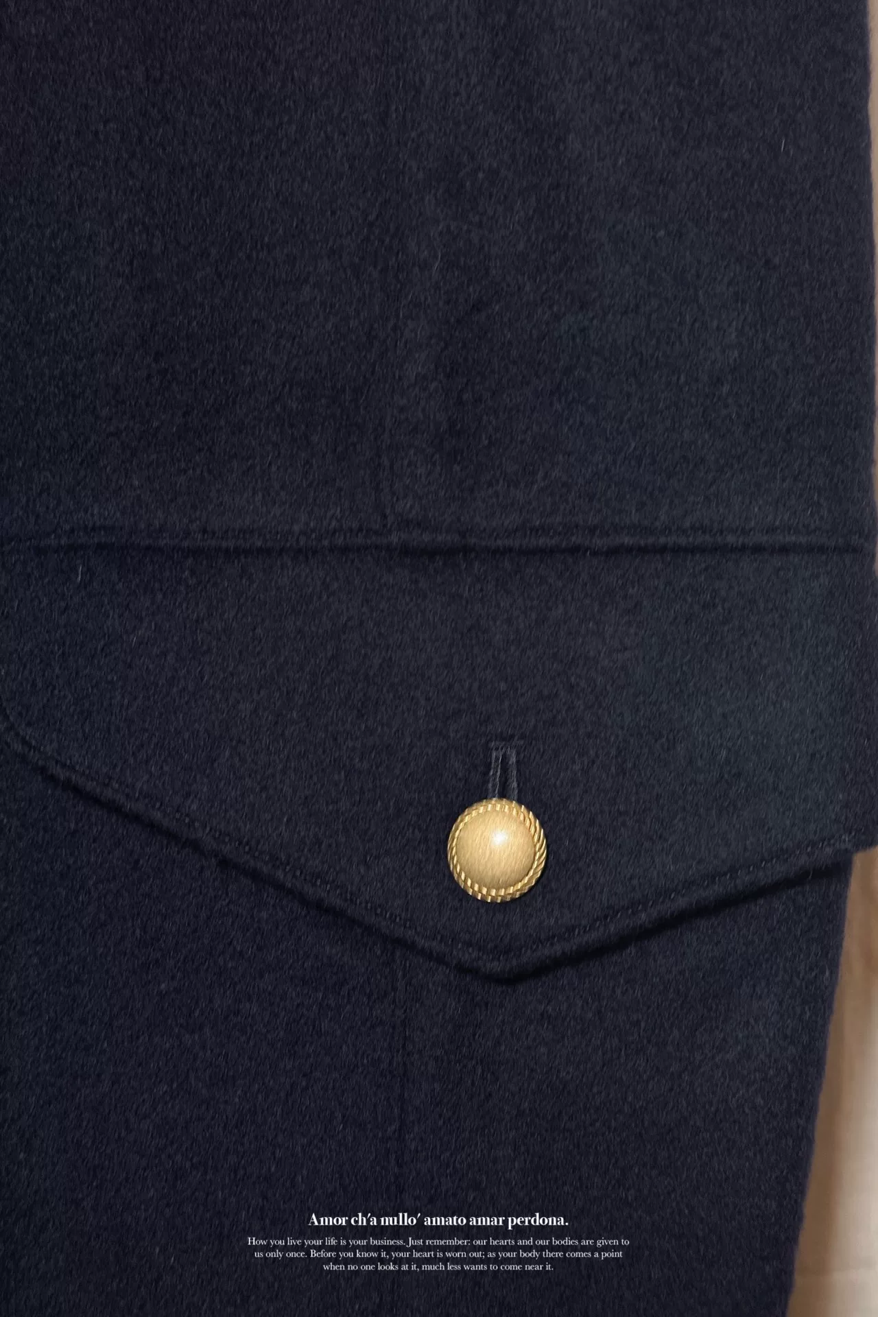 Yohji Yamamoto Gakuran Flannel Gold Button Pants — back