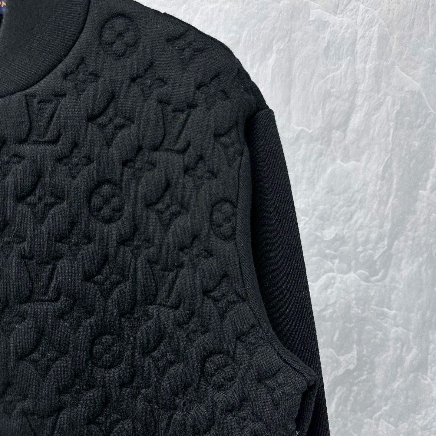 Louis Vuitton SS25 Embossed Knit Wool Jacket — detail