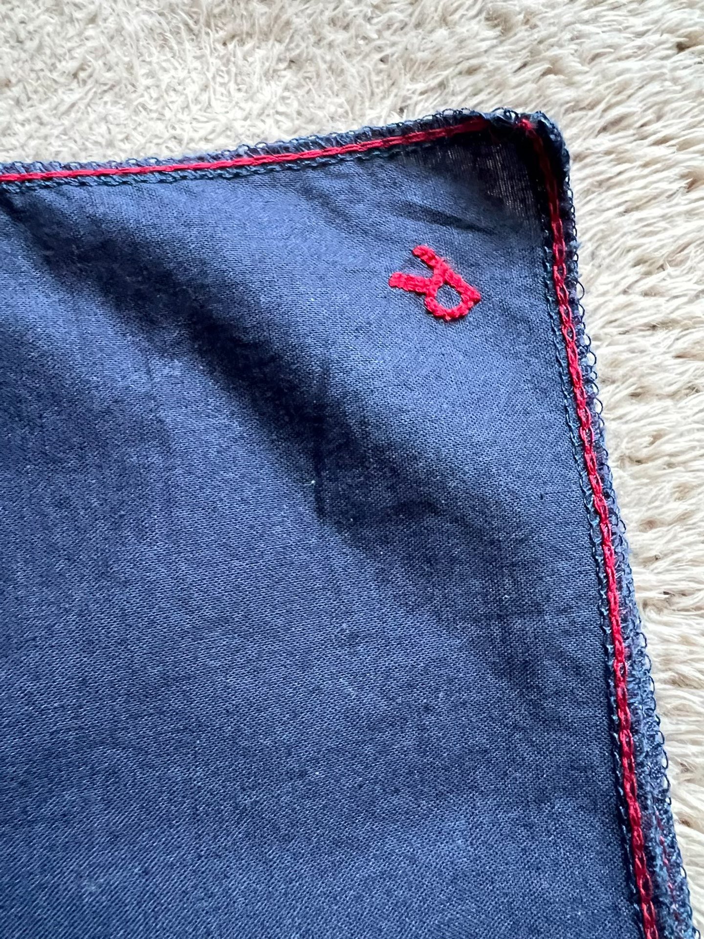 45r Indigo Dyed Square Scarf — front