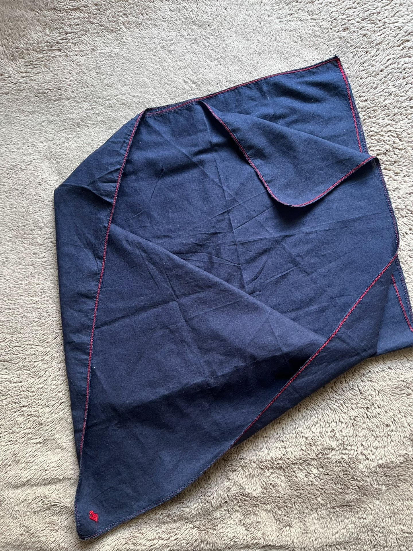 45r Indigo Dyed Square Scarf — detail