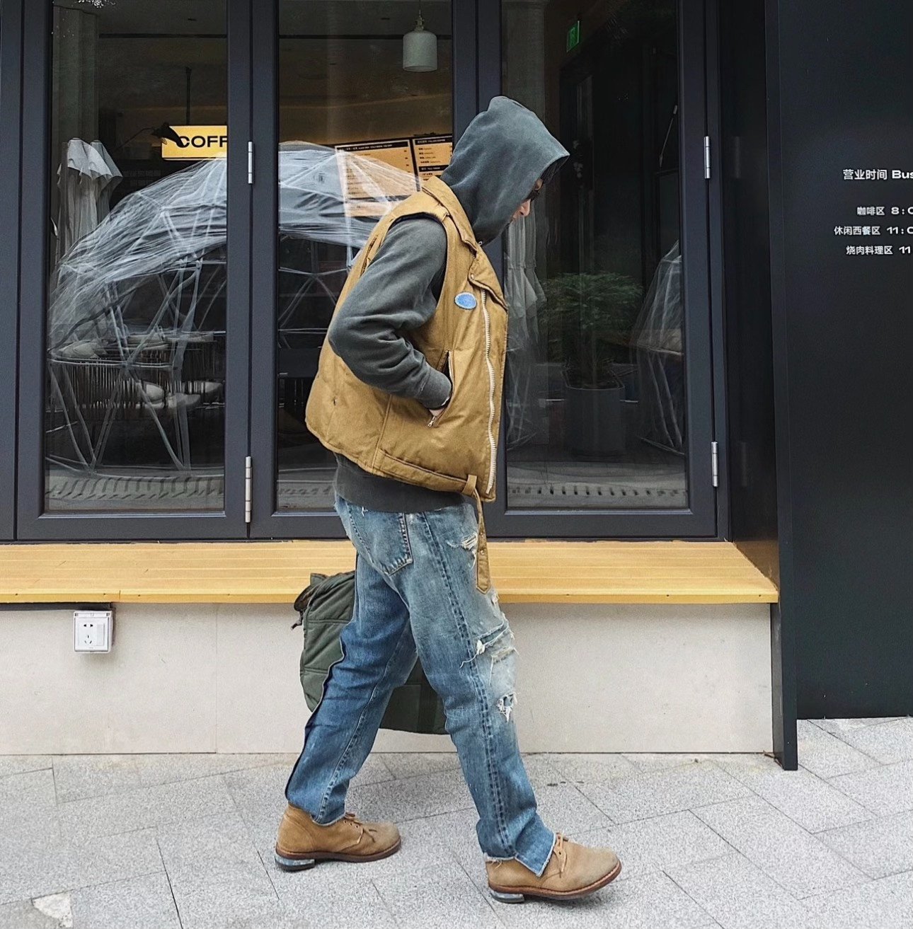 visvim Nylon Strabler Down Vest — label