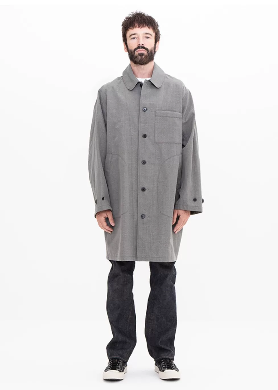 VISVIM 24SS POINTER Wool-Linen Trench Coat — detail