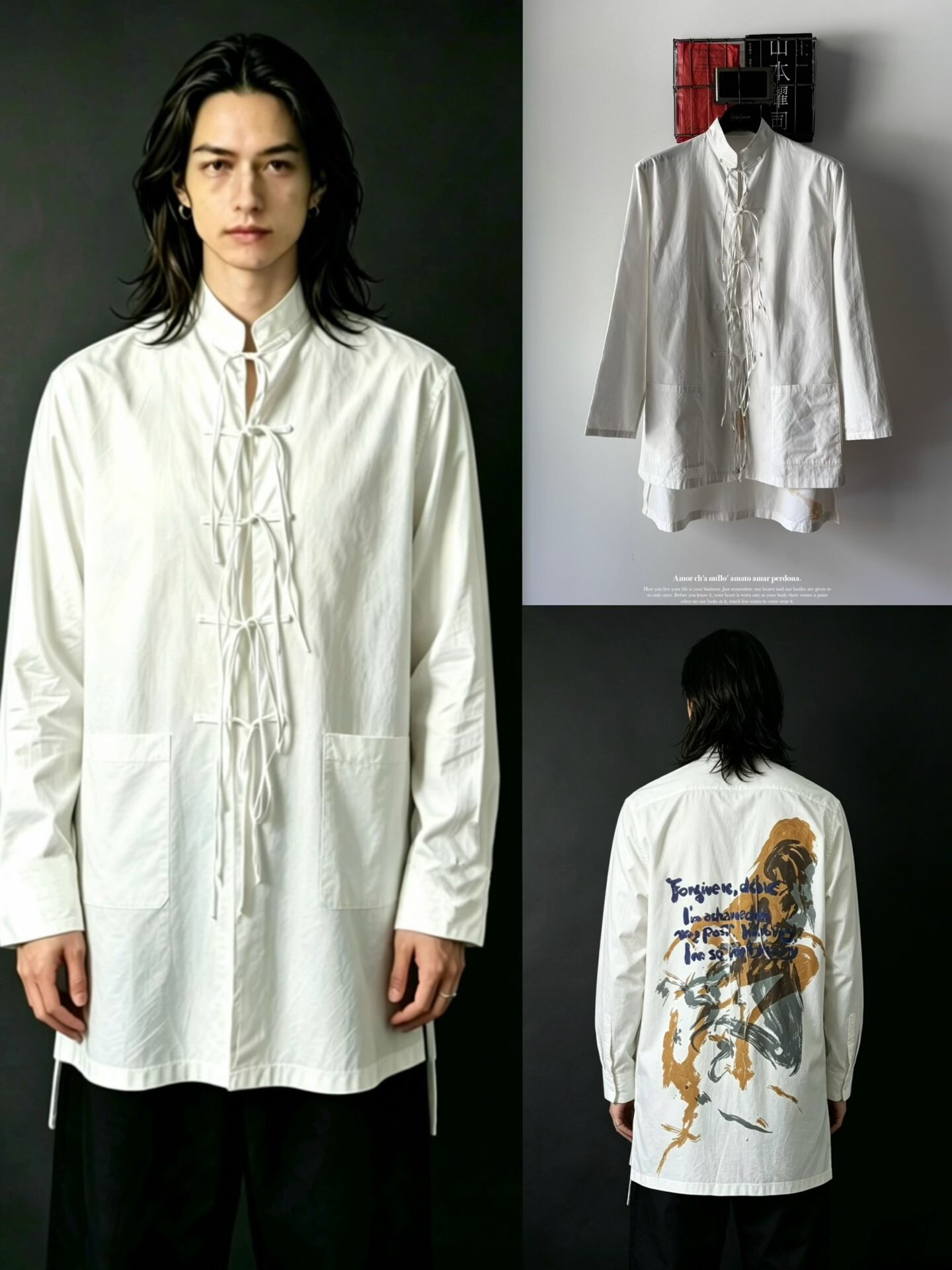 Yohji Yamamoto White Tassel Button Shirt