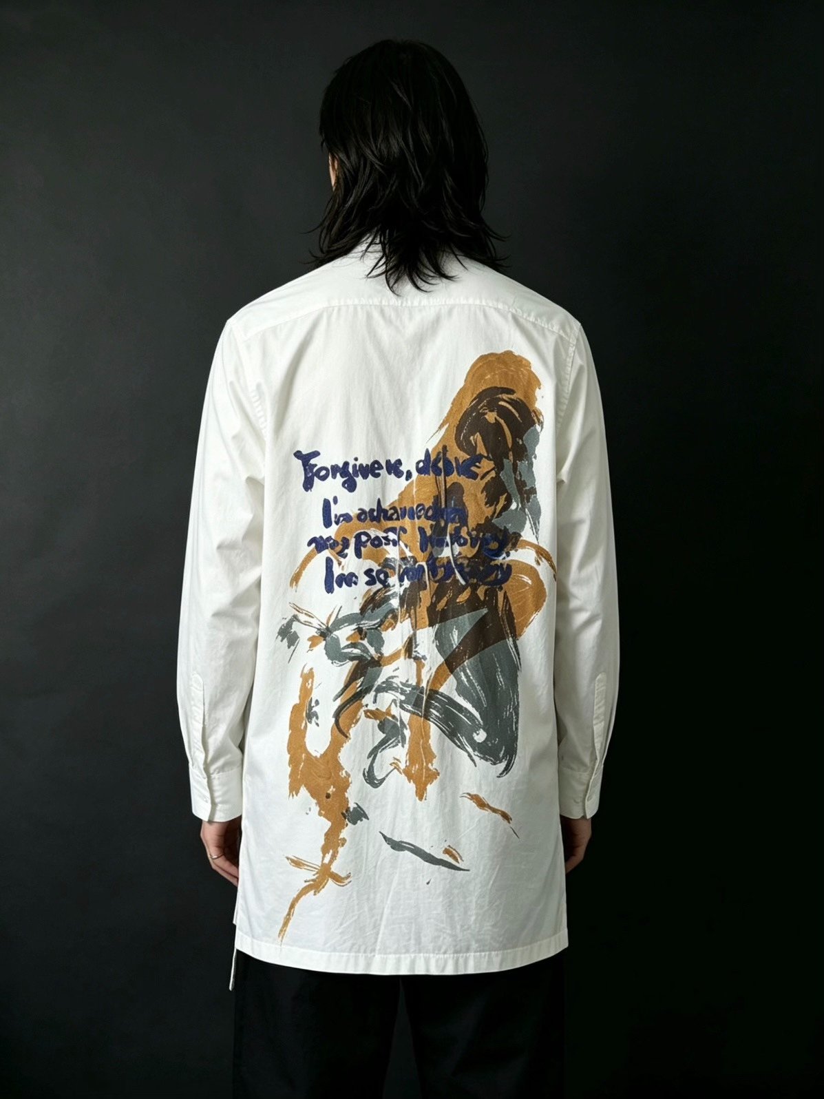Yohji Yamamoto White Tassel Button Shirt — label