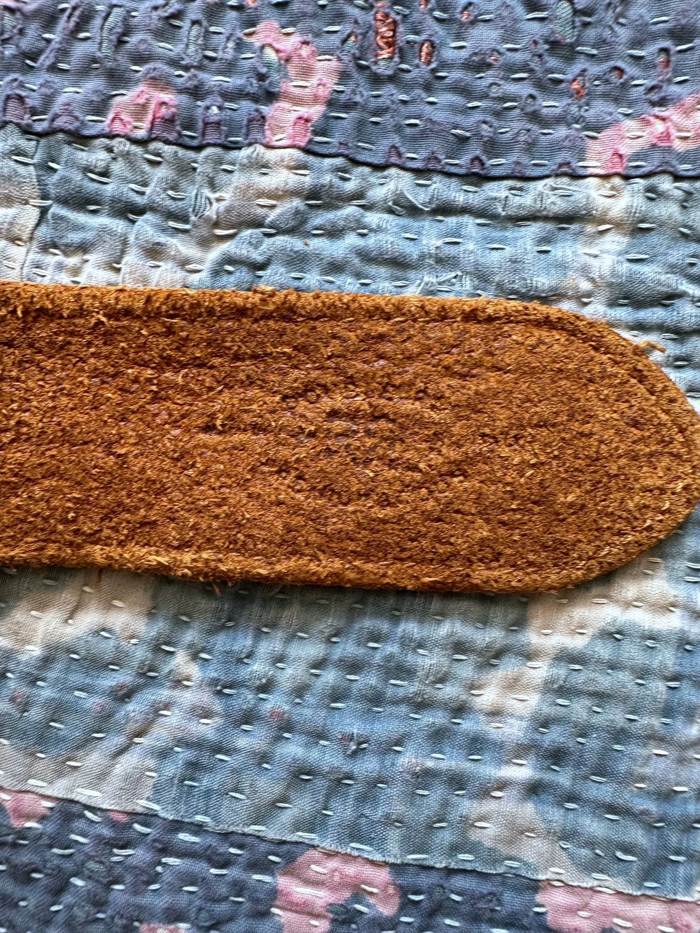 RRL Woven Double Ring Leather Belt — label
