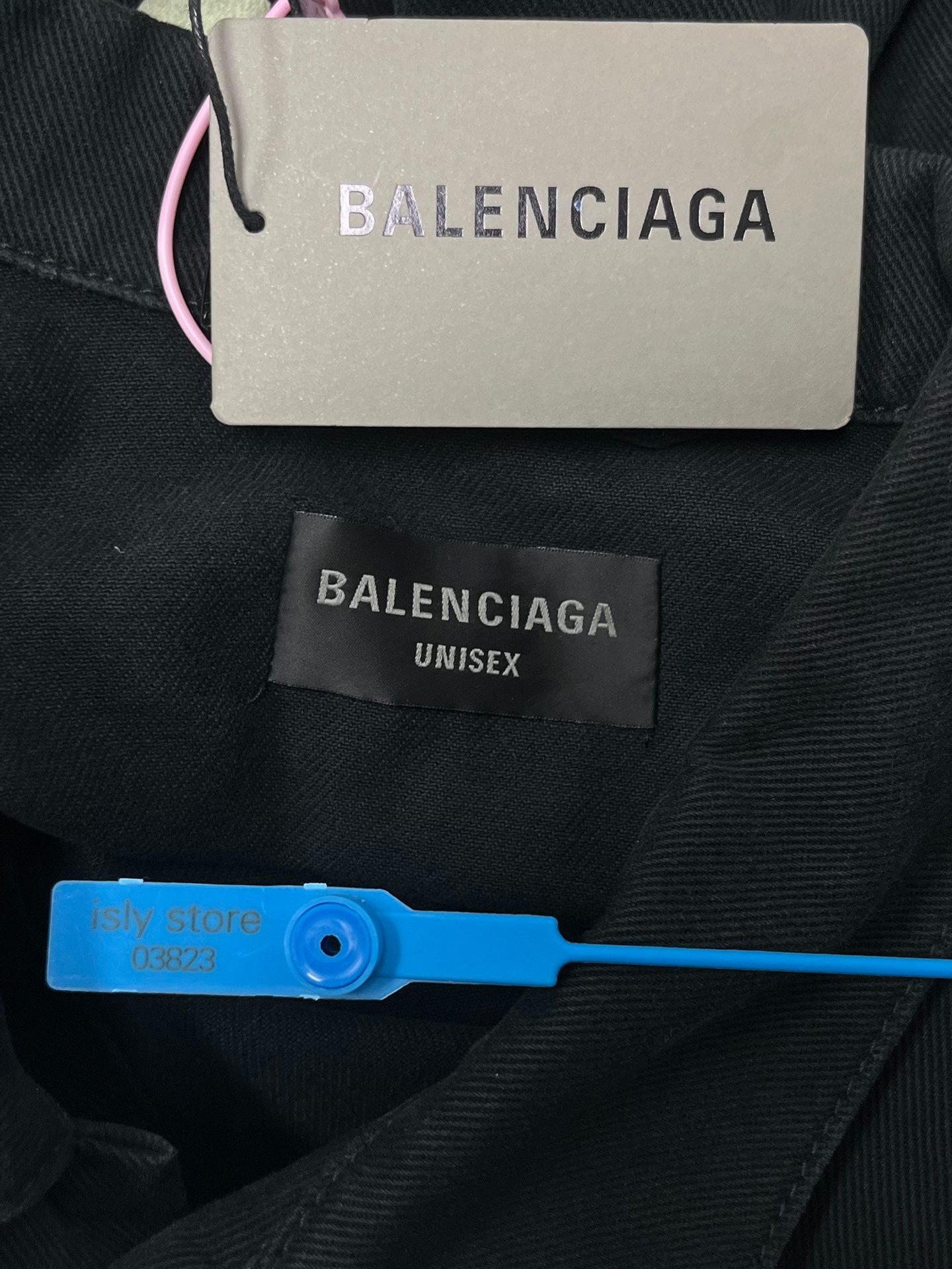 Balenciaga Logo Black Denim Jacket — back