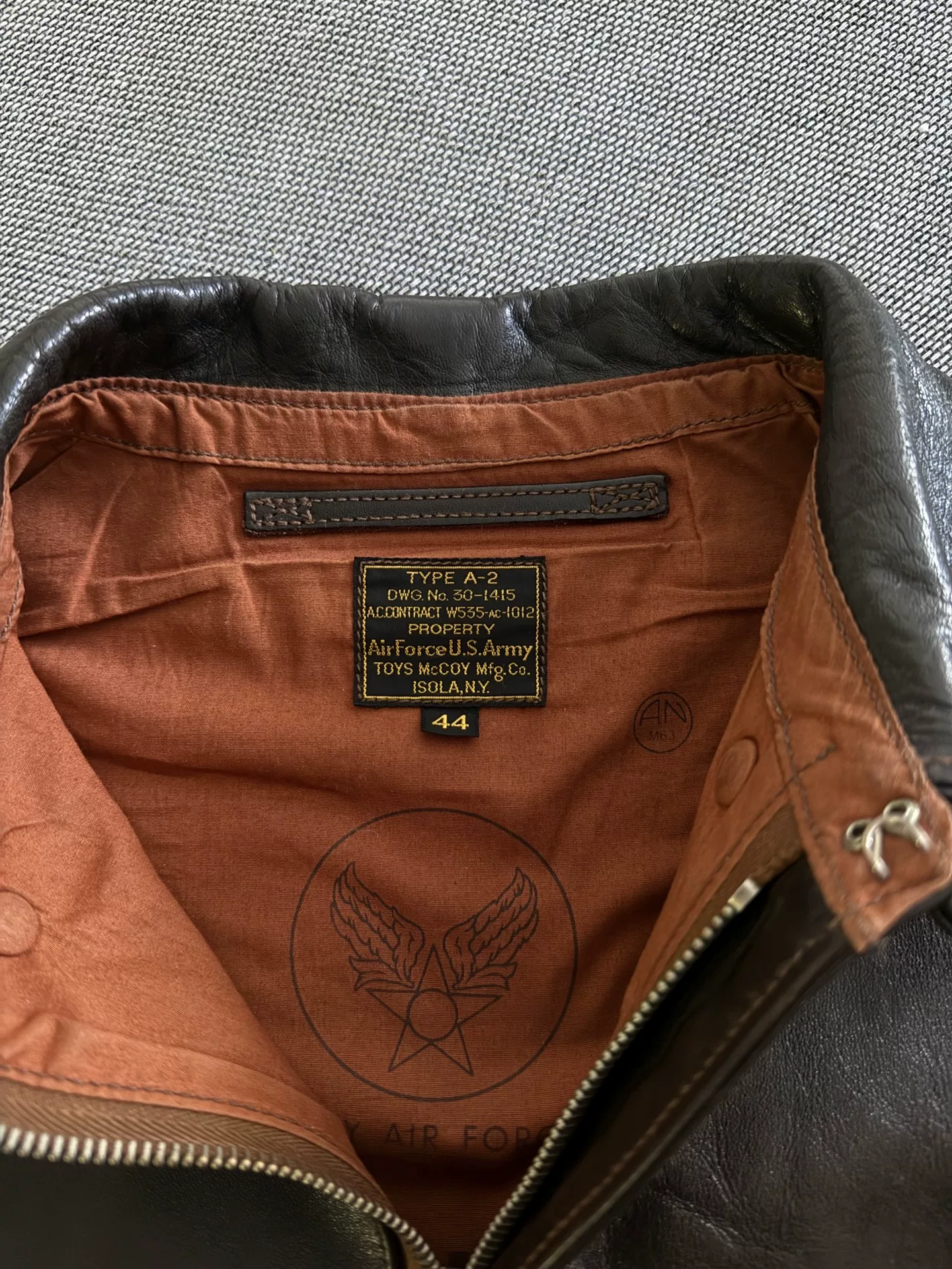 Toys McCoy A2 Horsehide Flight Jacket — detail