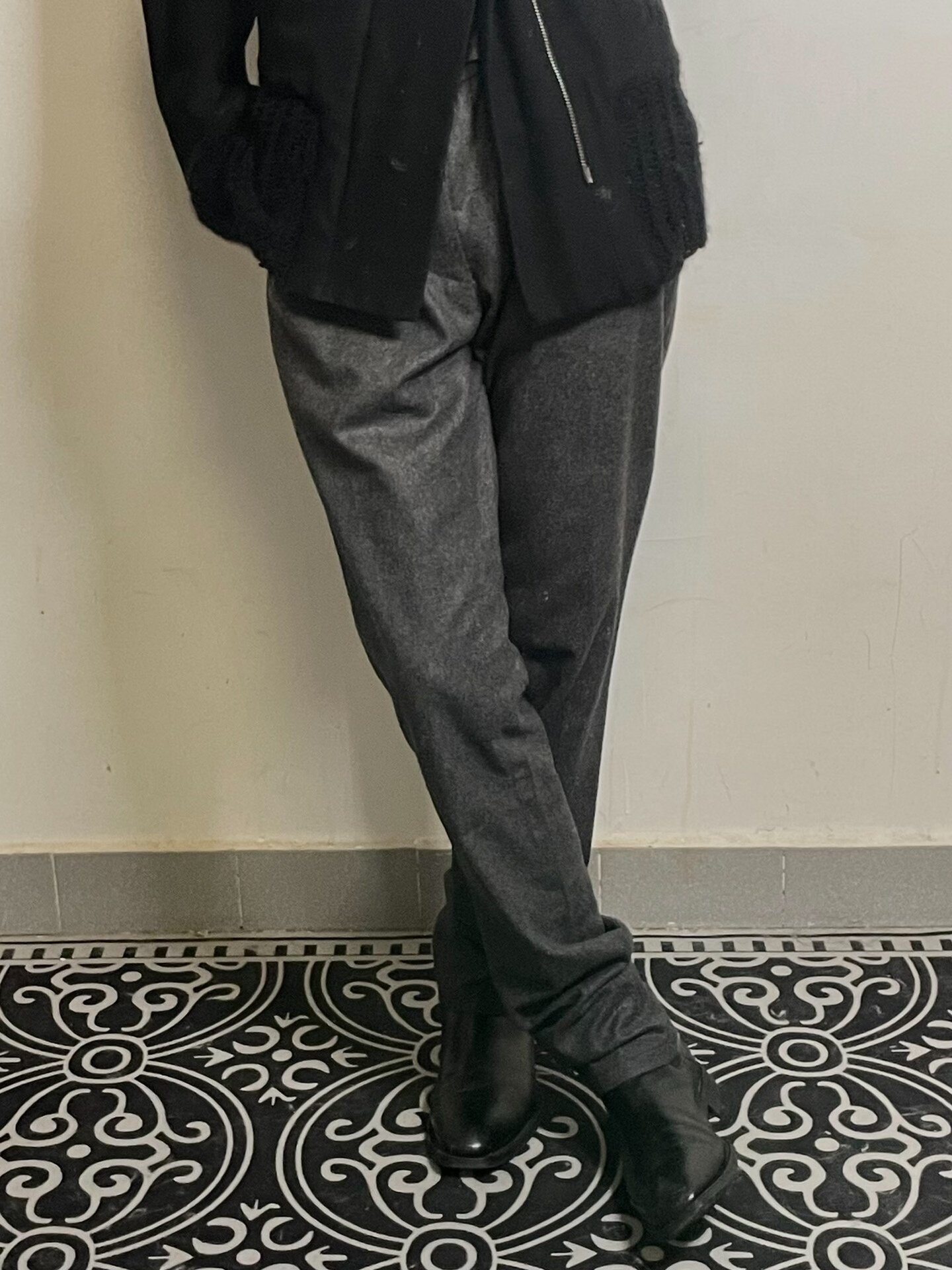 Raf Simons Gray Slim Wool Blend Pants