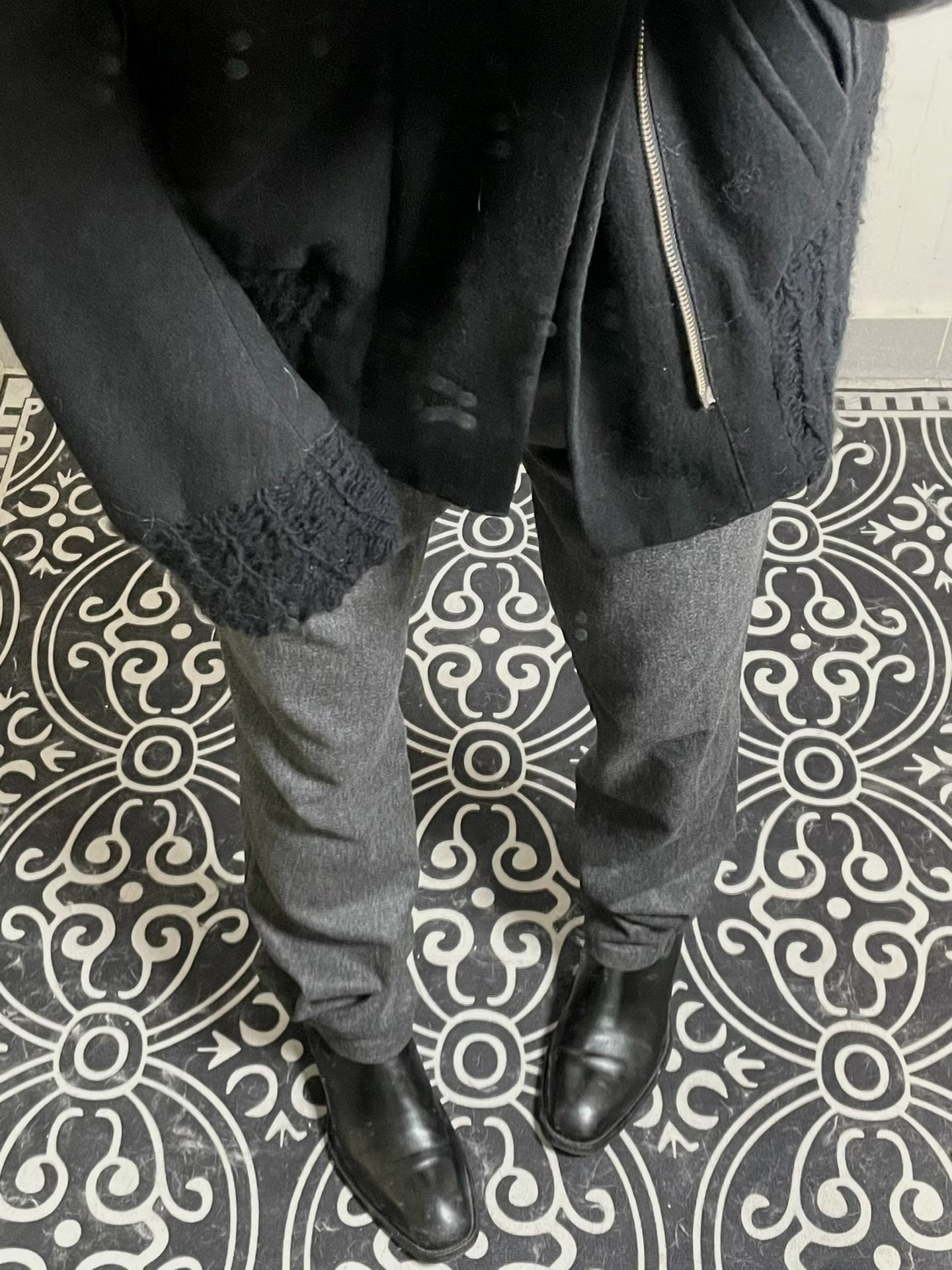 Raf Simons Gray Slim Wool Blend Pants — front
