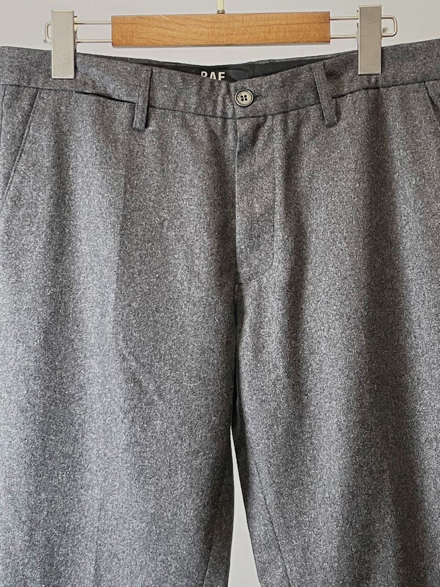 Raf Simons Gray Slim Wool Blend Pants — detail