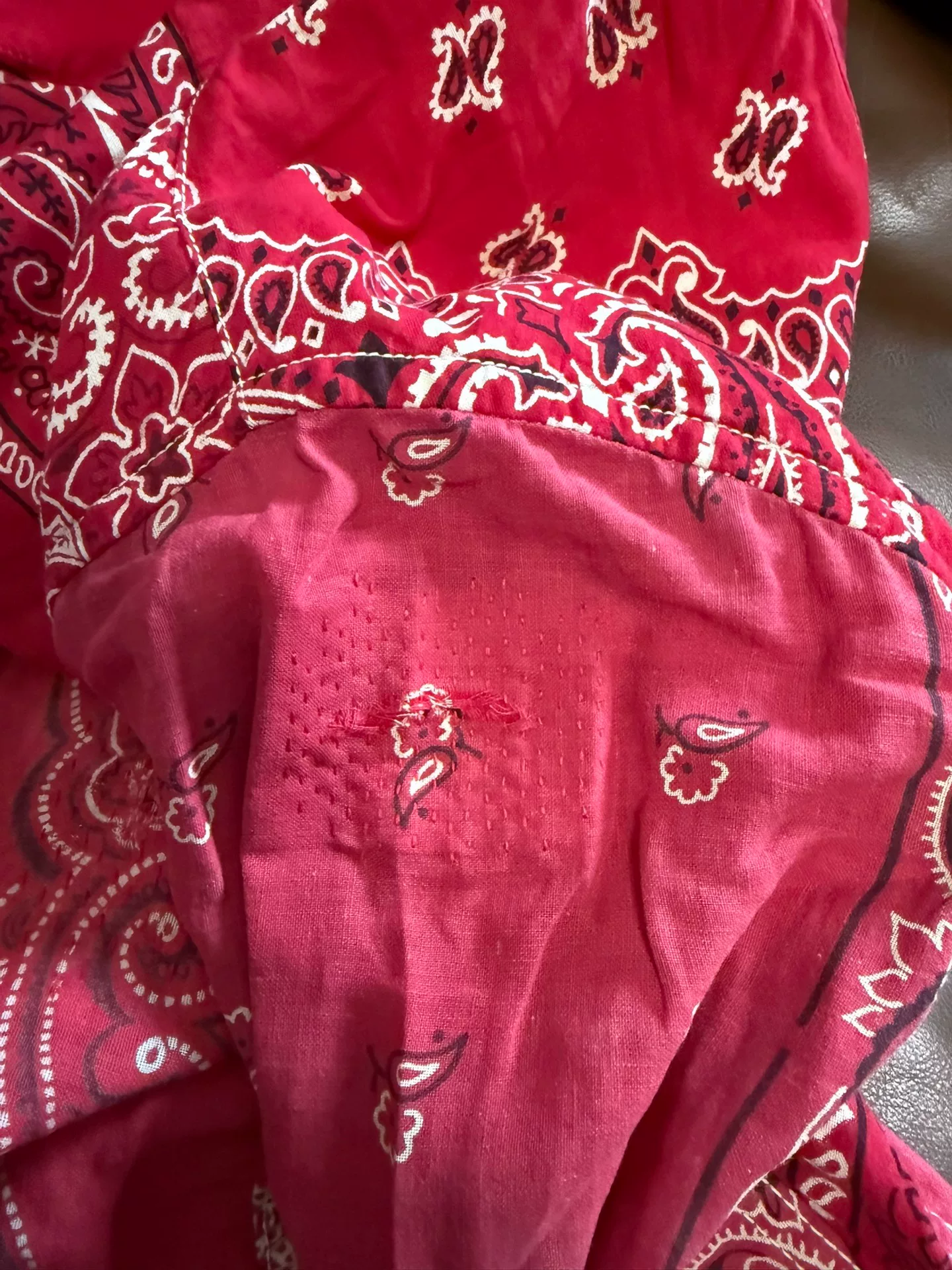 visvim Red Bandana Robe 1st Gen — detail