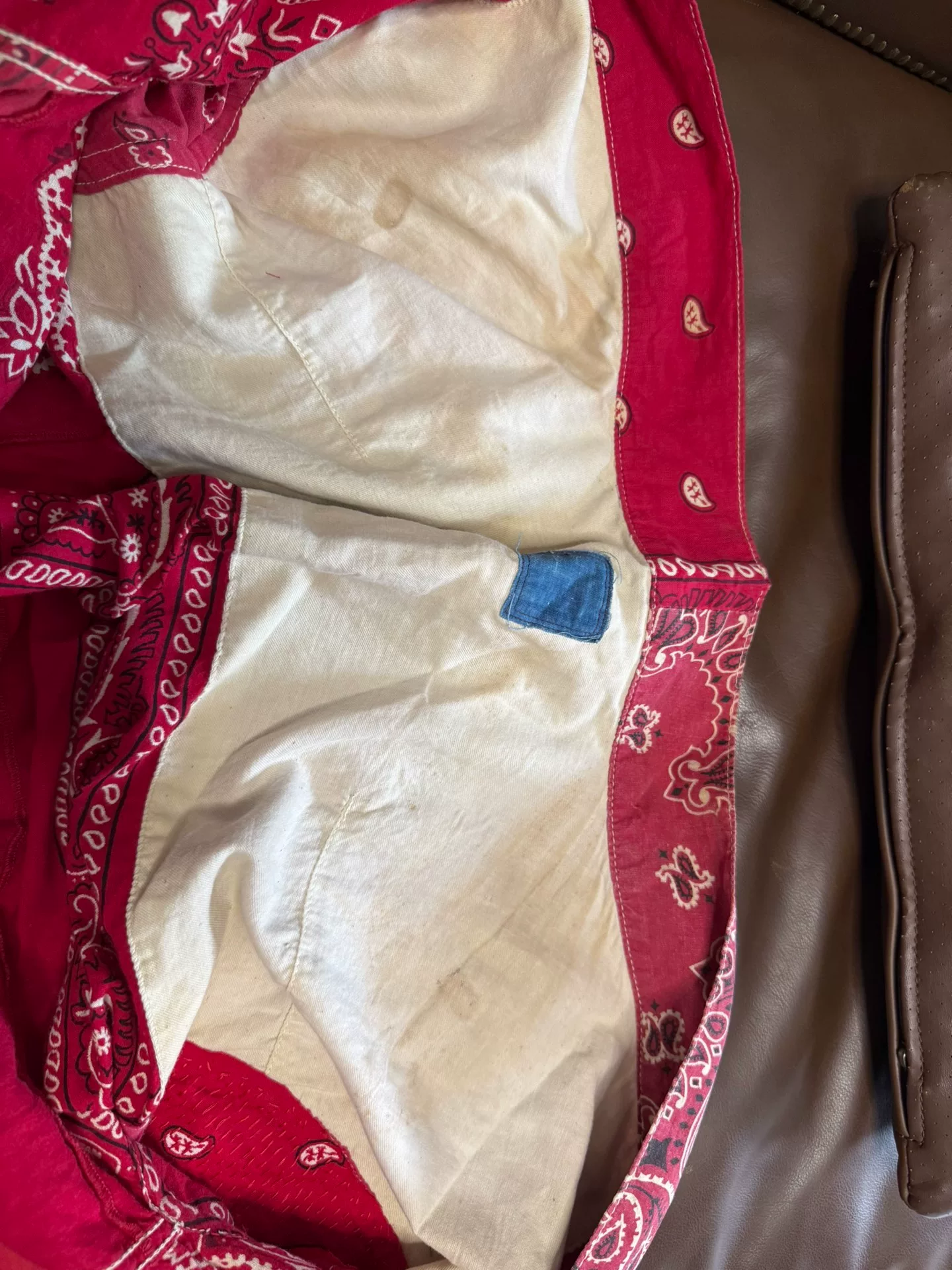 visvim Red Bandana Robe 1st Gen — label