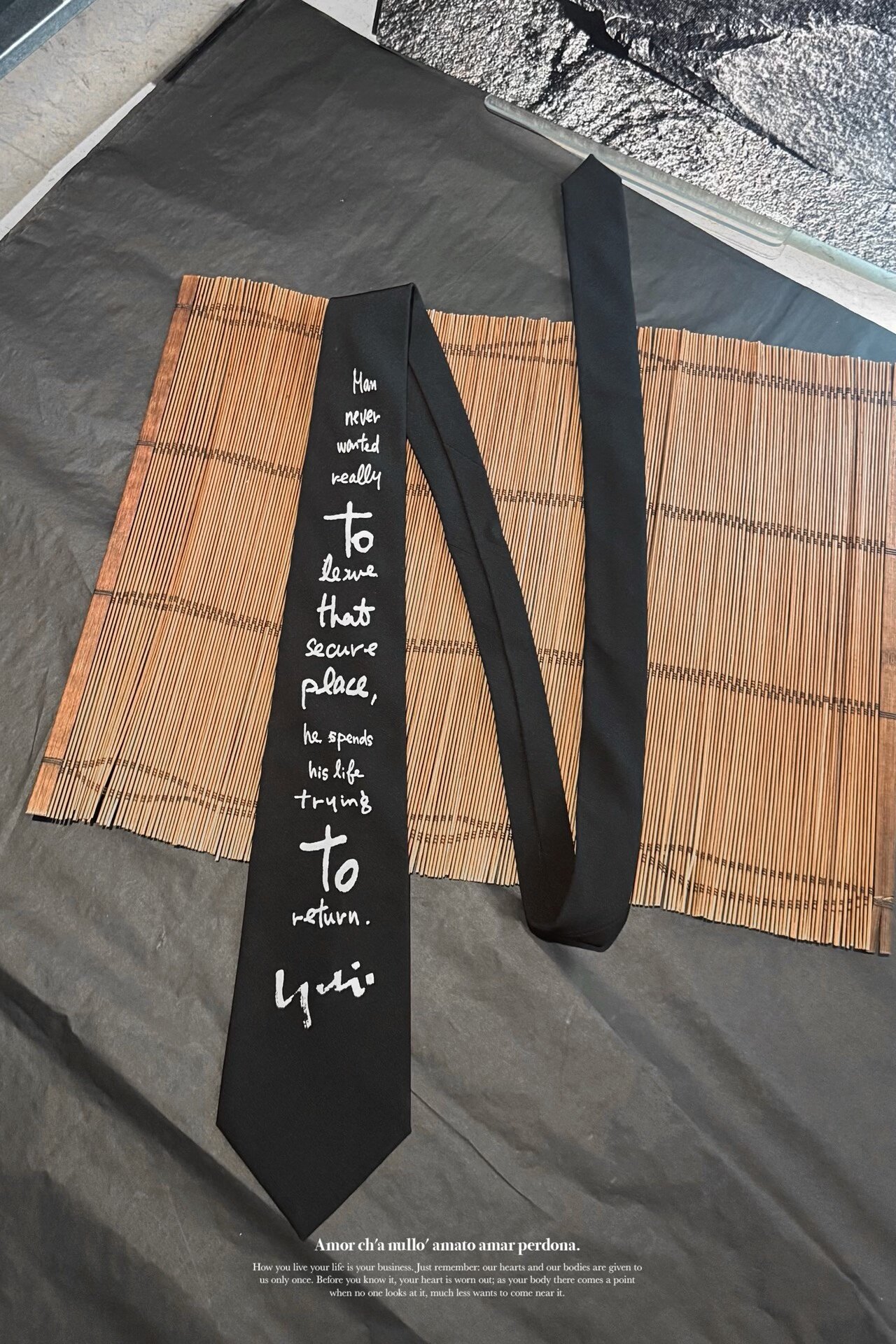 Yohji Yamamoto Archive Handwritten Silk Tie