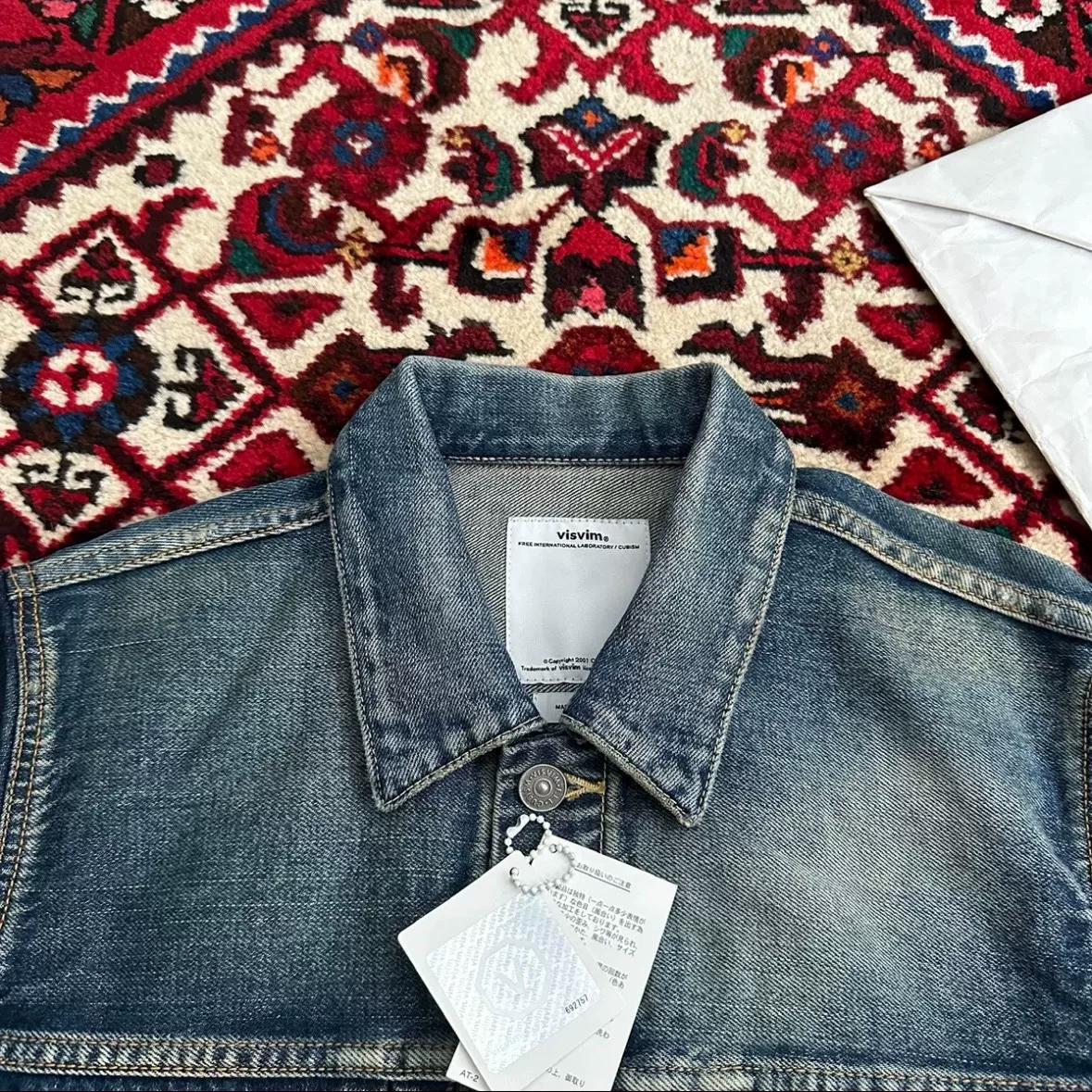 visvim 101 12ss Yellow Mud Denim Jacket — label