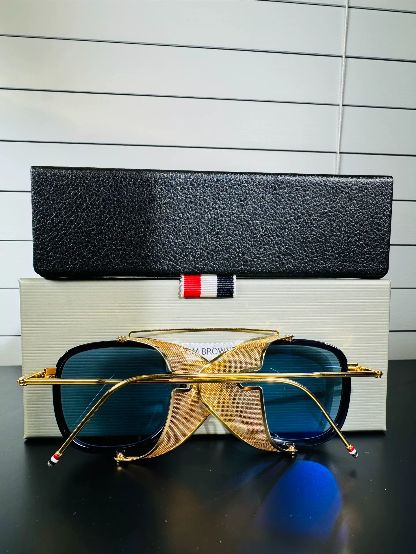 Thom Browne TB-808 Gold Square Sunglasses — front