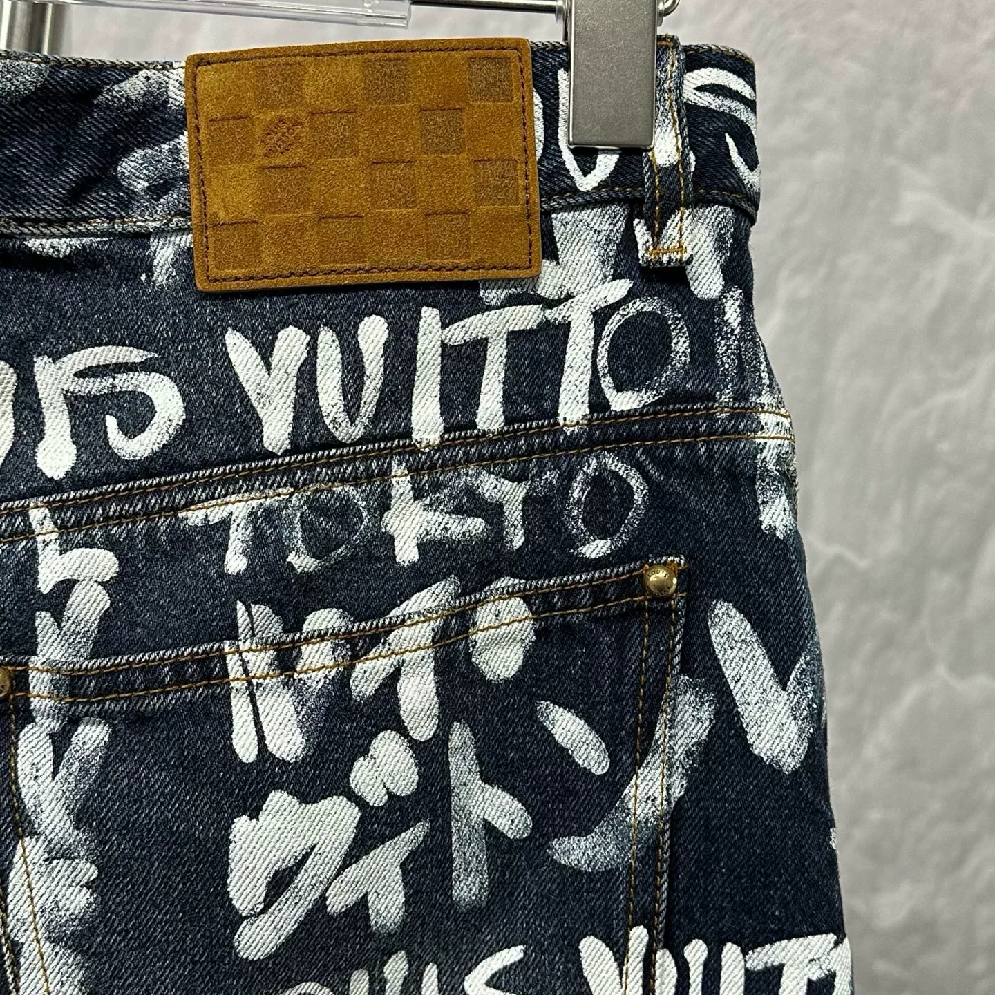 Louis Vuitton Nigo Graffiti Letter Denim Pants — detail